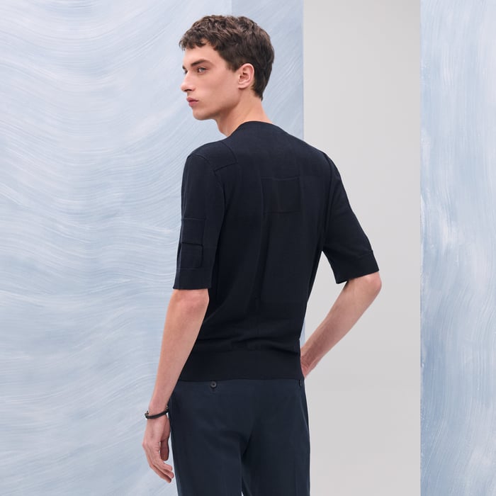 Marine "Calques En H" Crewneck Sweater