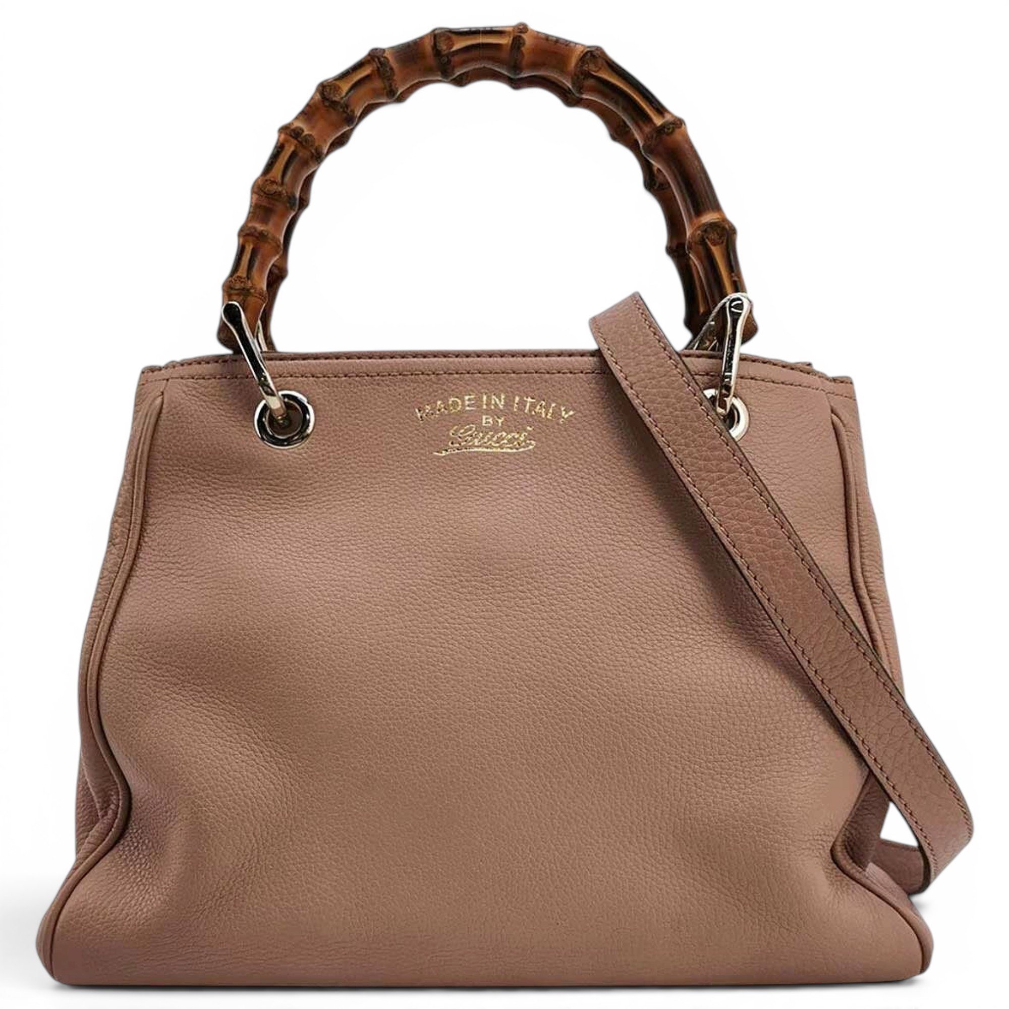 Bamboo leather handbag