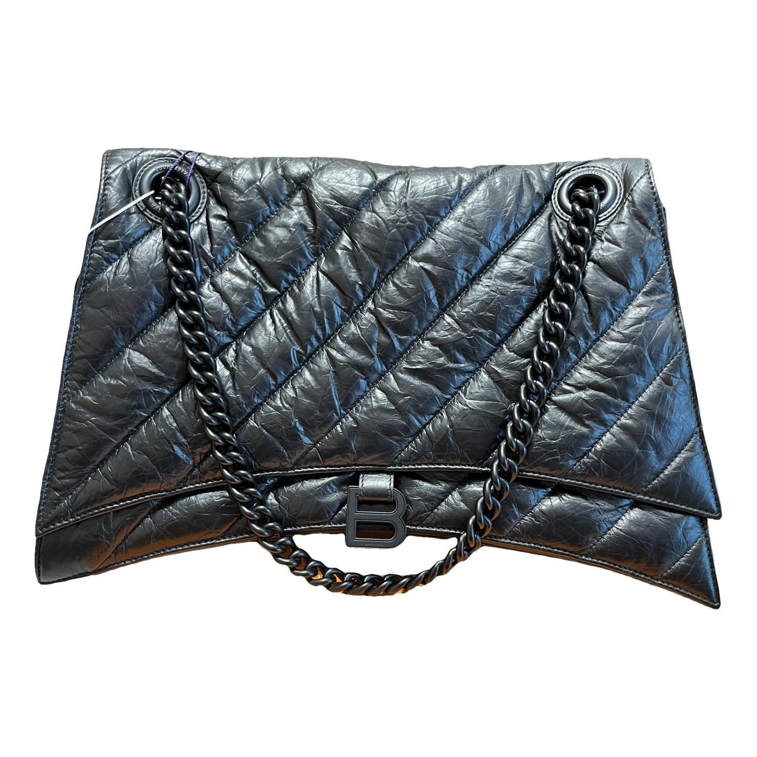 Crush leather handbag