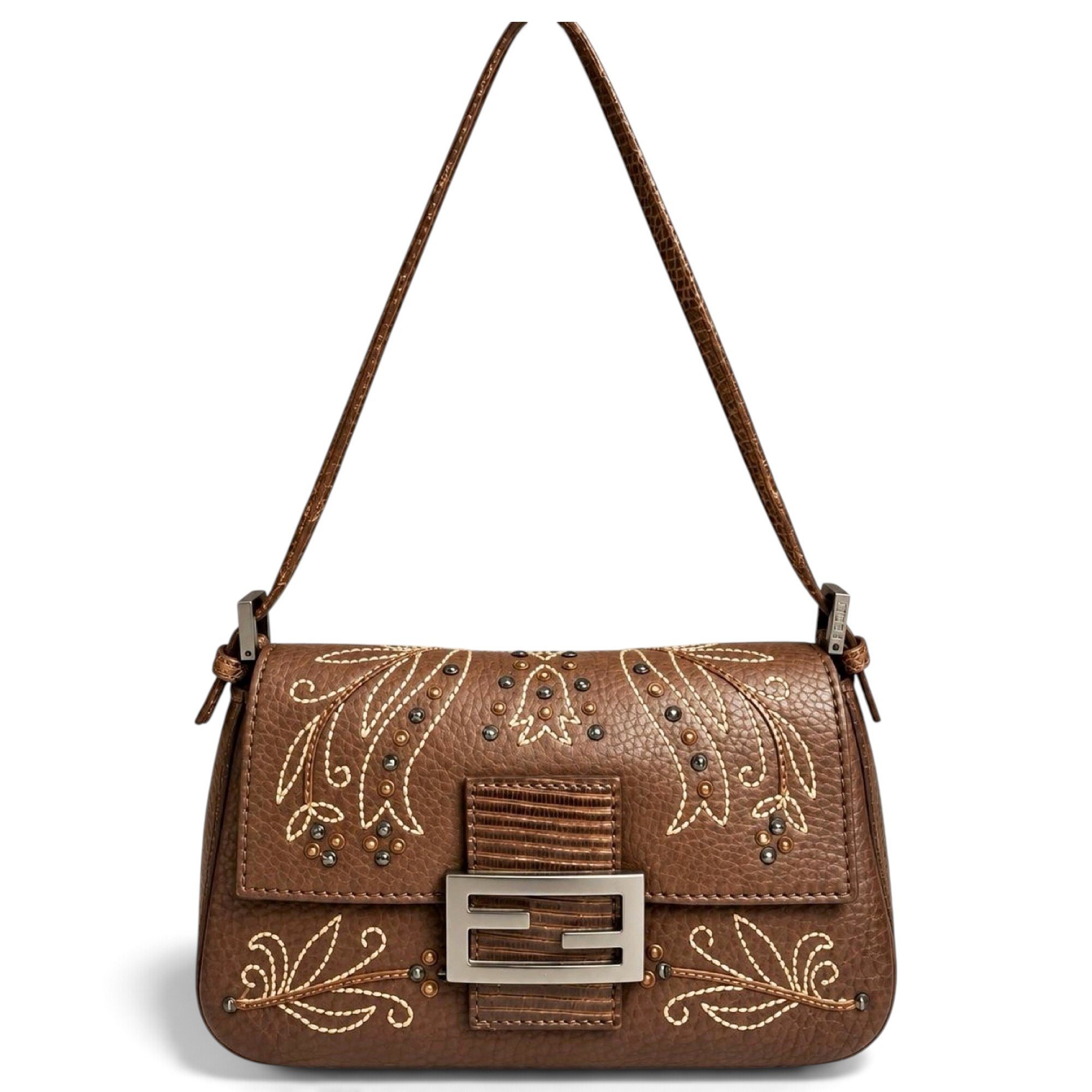 Baguette leather handbag