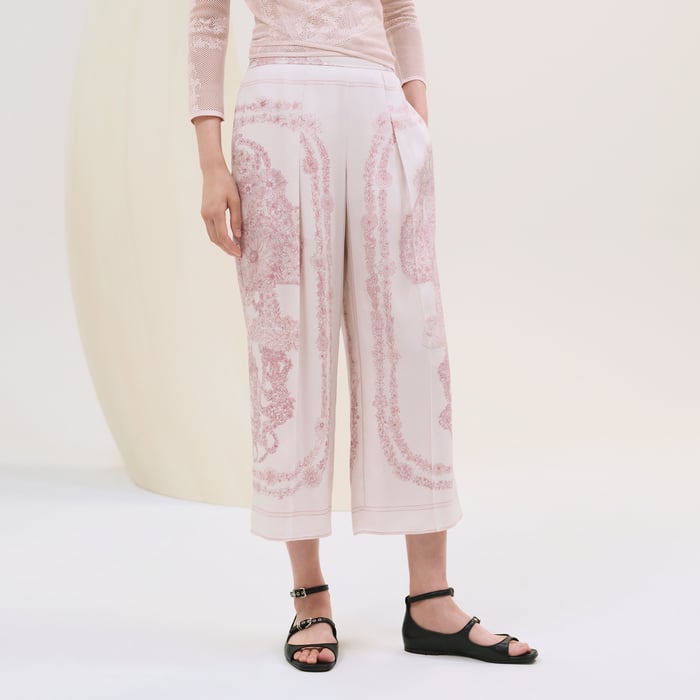 Rose Pâle "Brides De Gala En Fleurs" Short Pants
