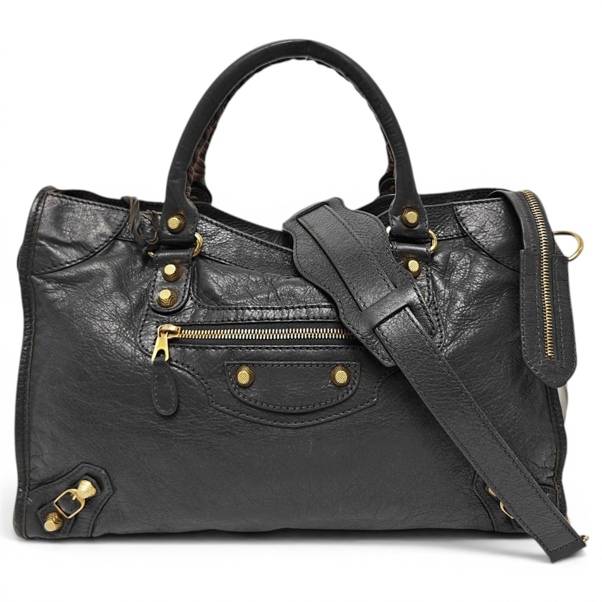 City leather handbag