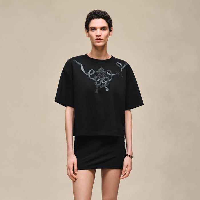 Noir T-shirt Boxy Cartouche