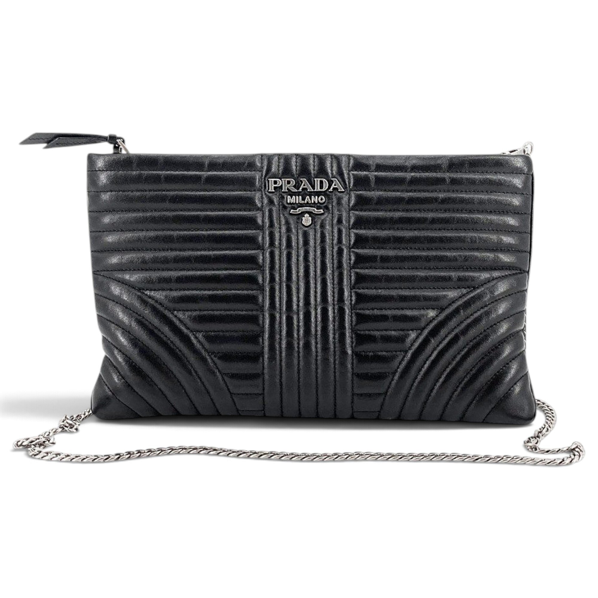 Diagramme leather clutch bag