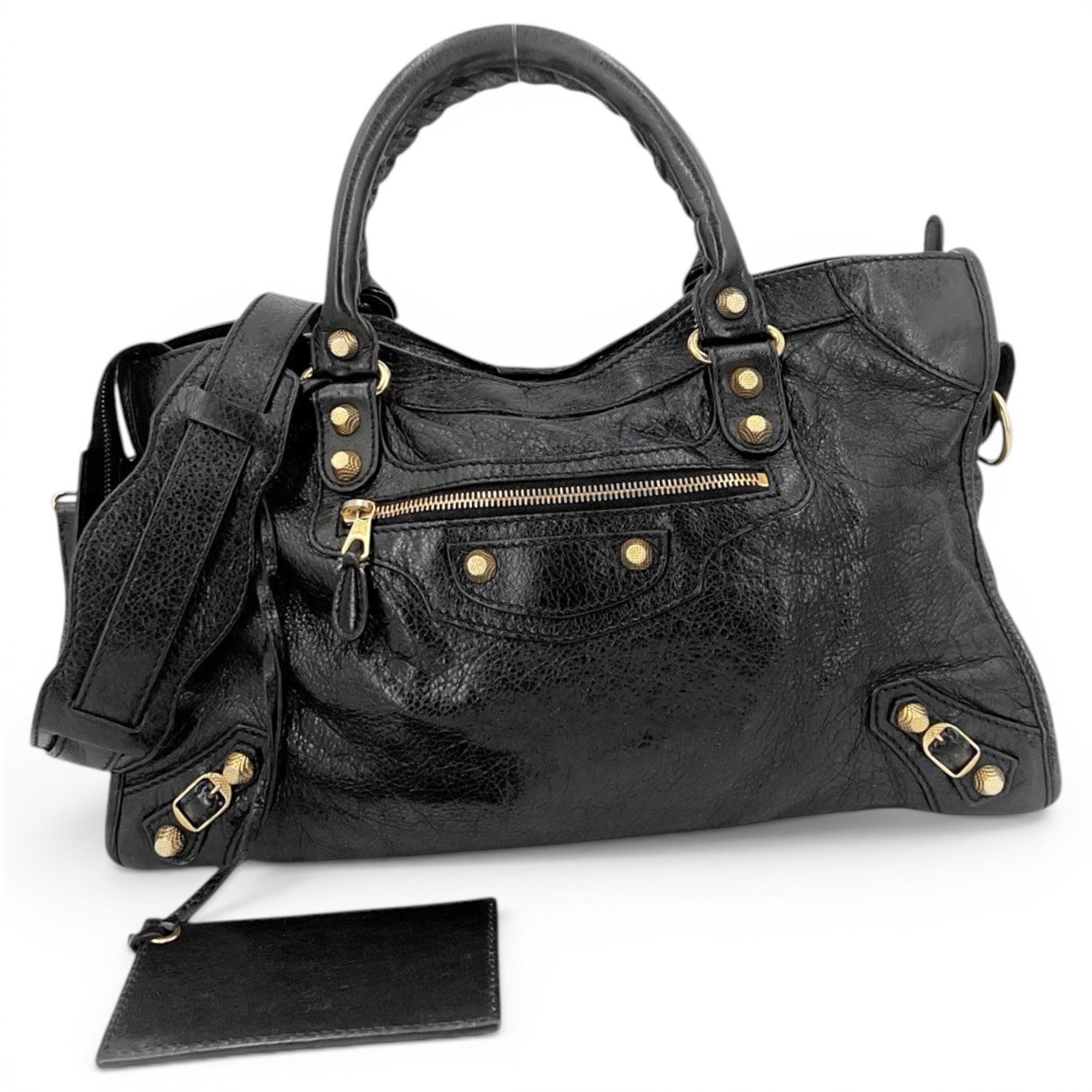 City leather handbag