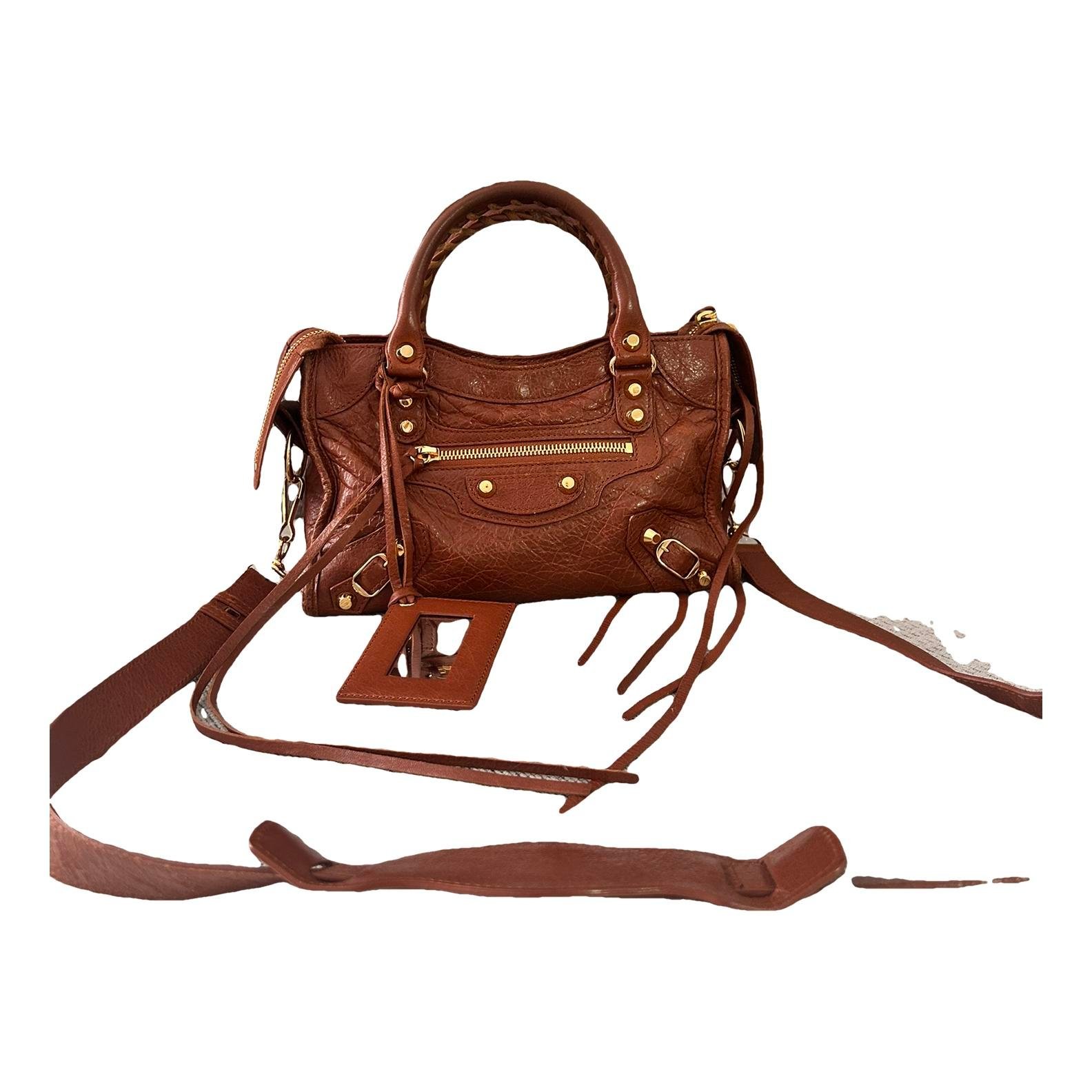 City leather handbag