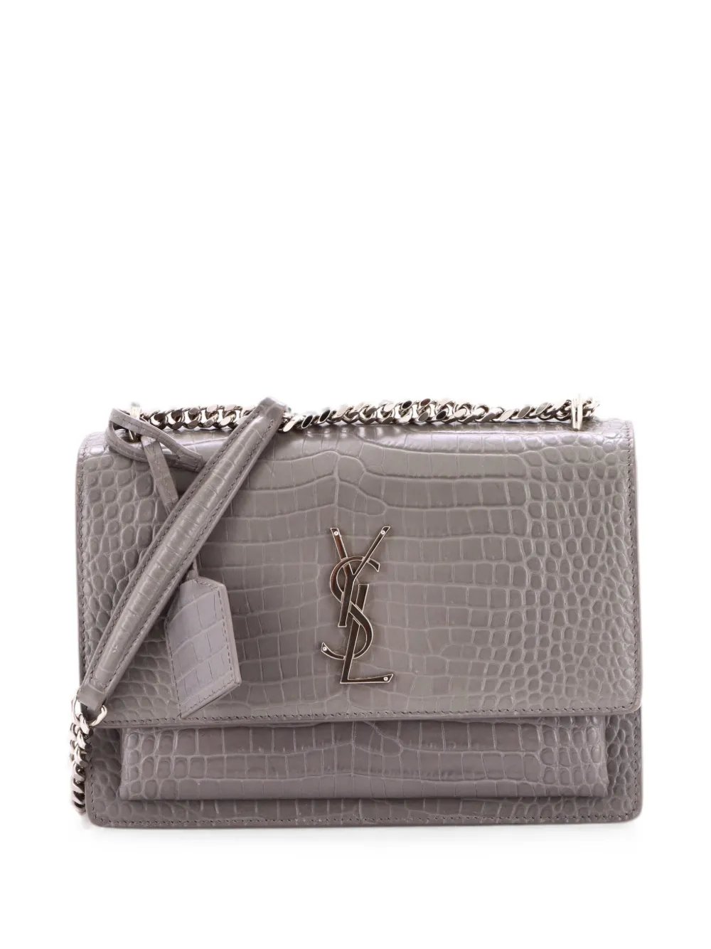 Sunset Crocodile Embossed Leather Medium crossbody bag