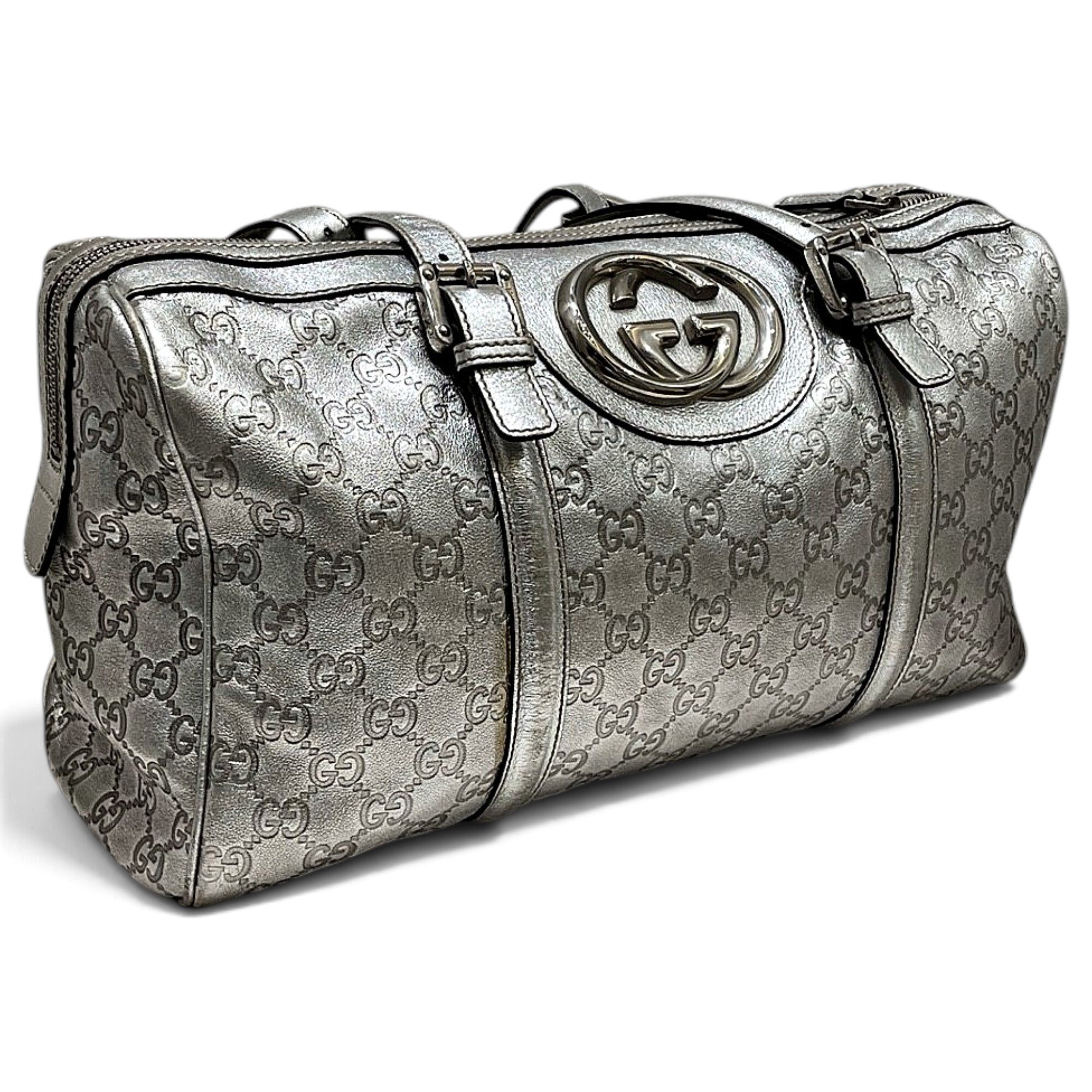 Boston leather bowling bag