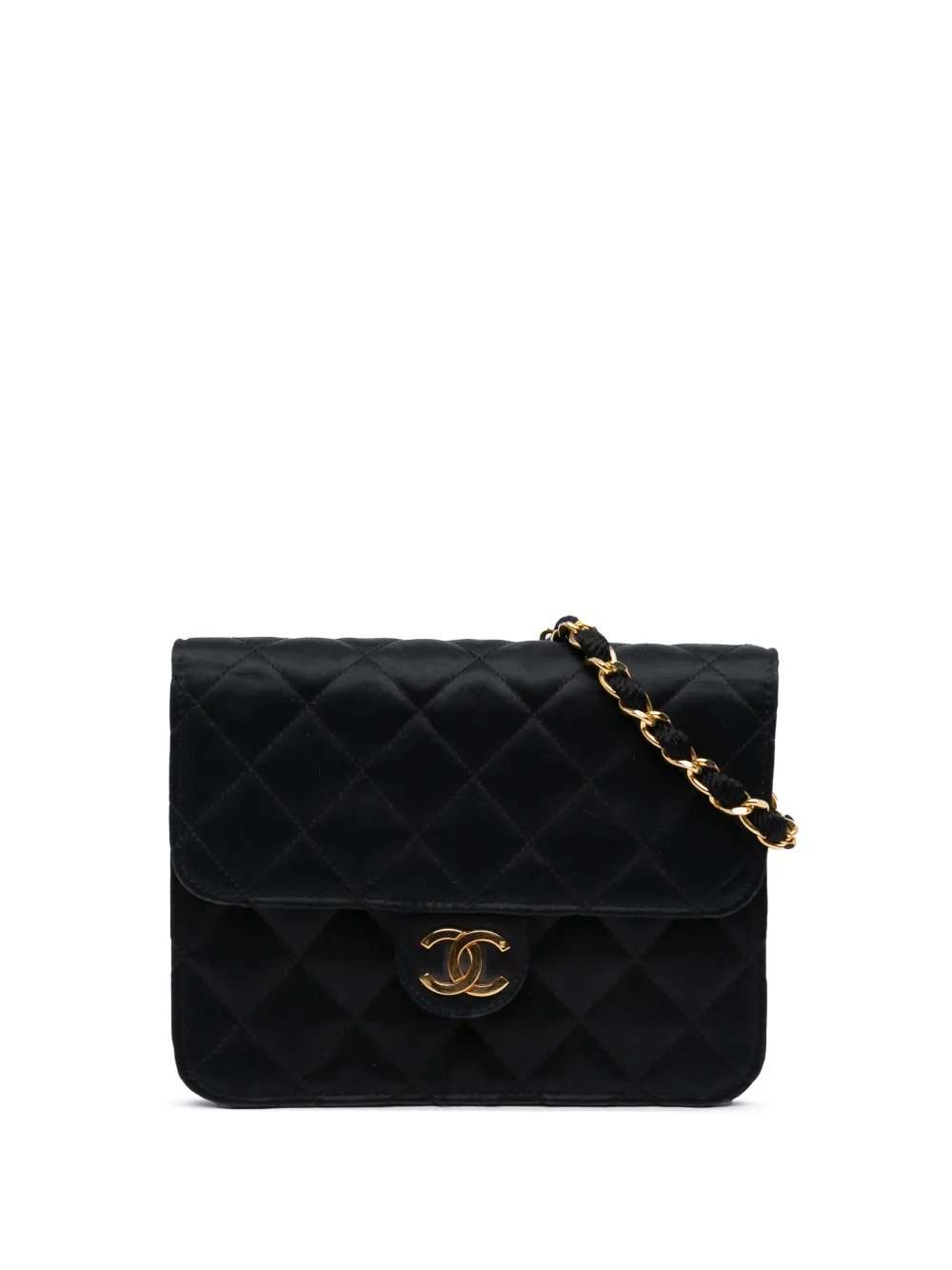 1989-1991 Mini Square Quilted Satin Single Flap crossbody bag