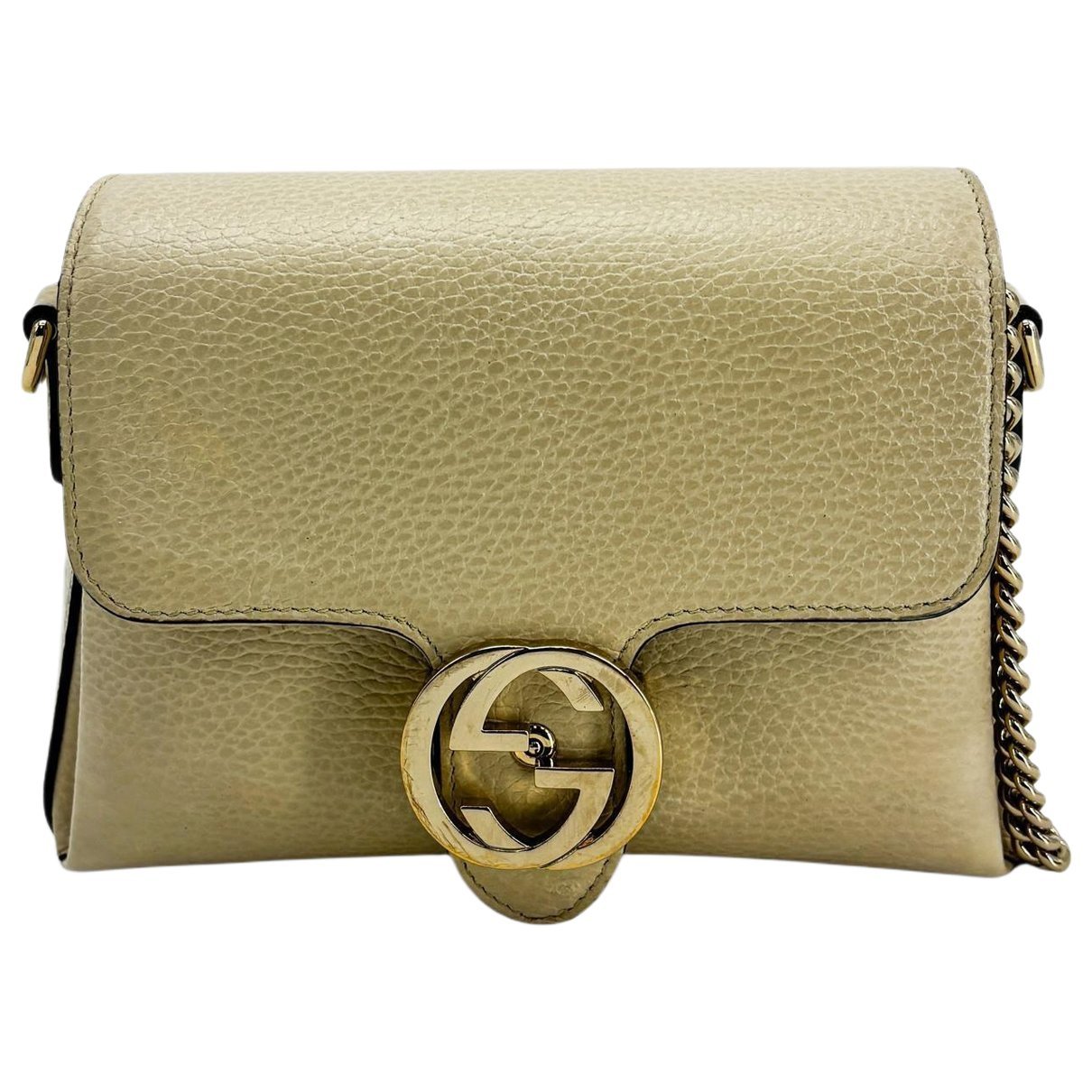 Interlocking leather handbag
