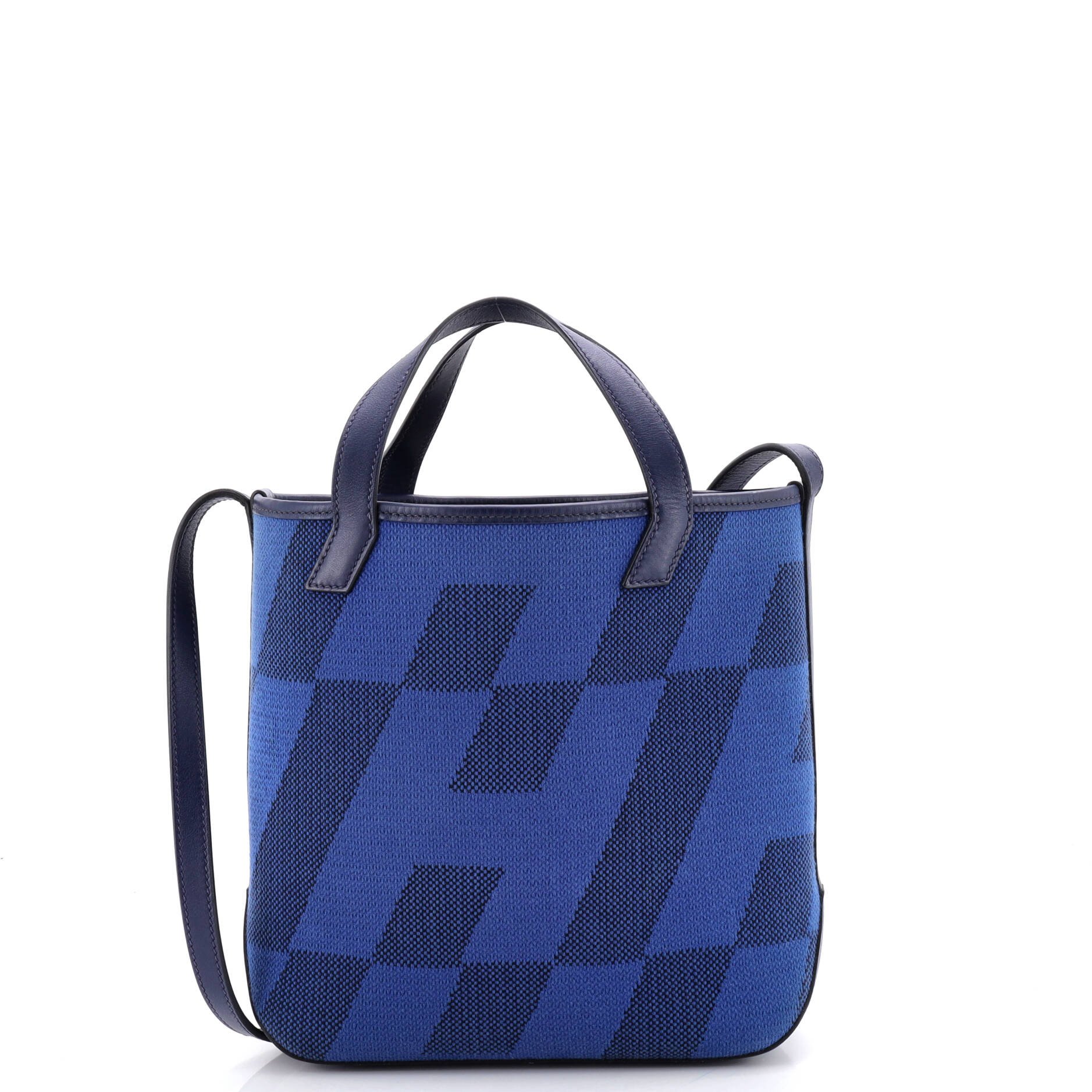 Cabas H en Biais Tote Canvas with Leather 27
