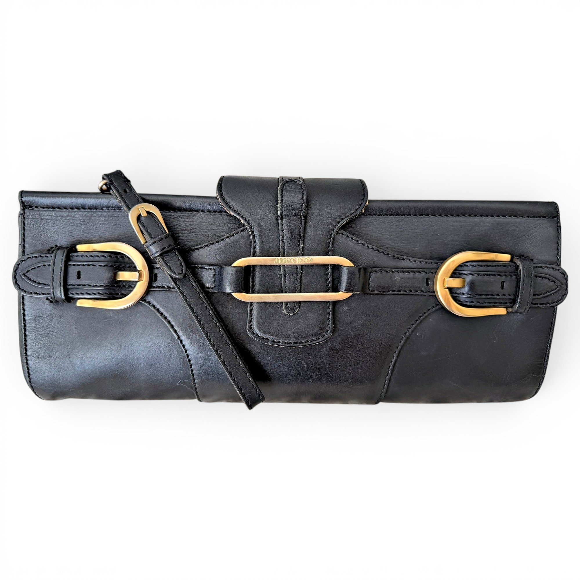 Leather clutch bag