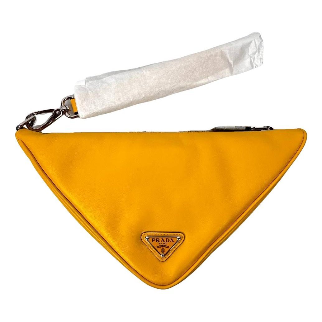 Triangle leather handbag
