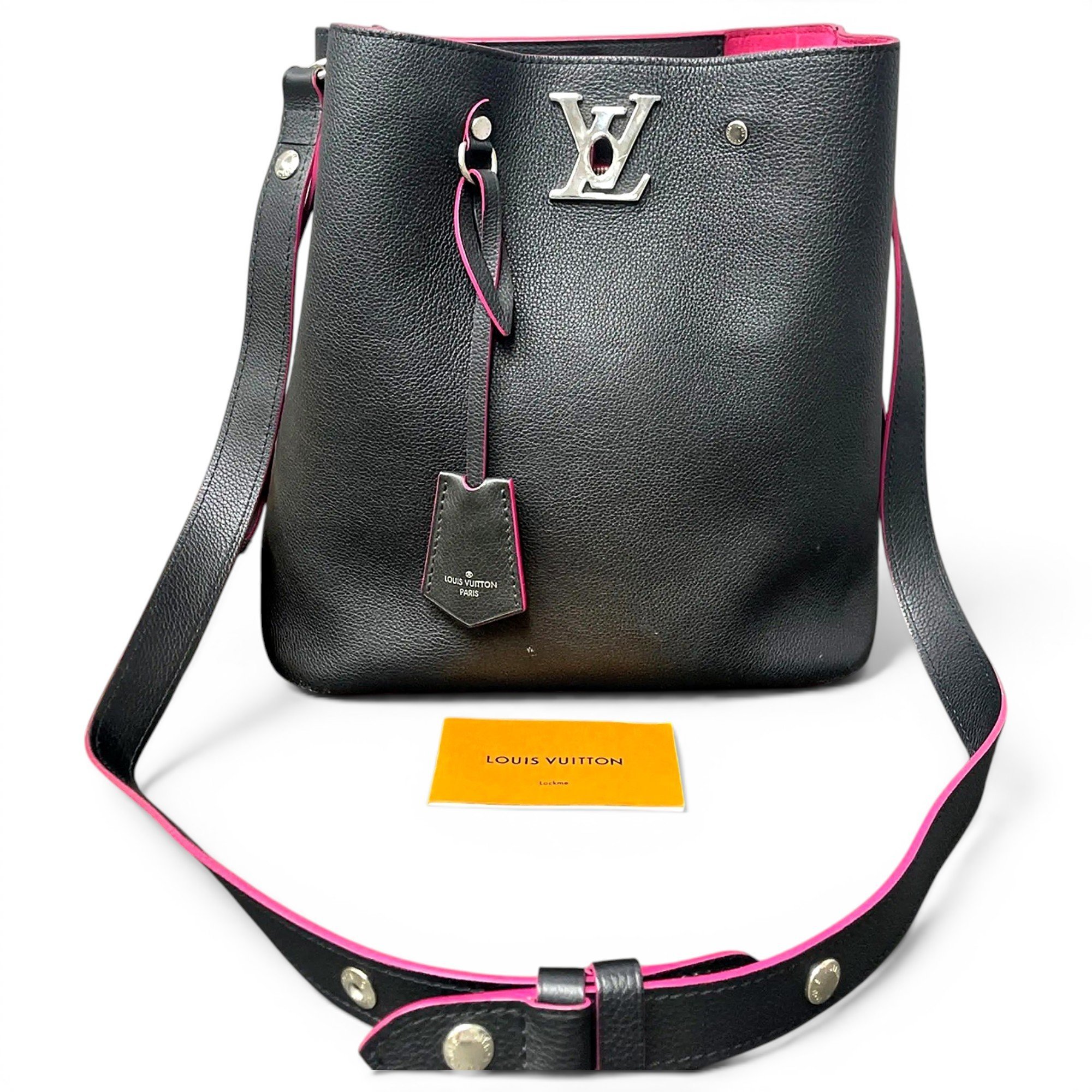 Lockme Bucket leather crossbody bag