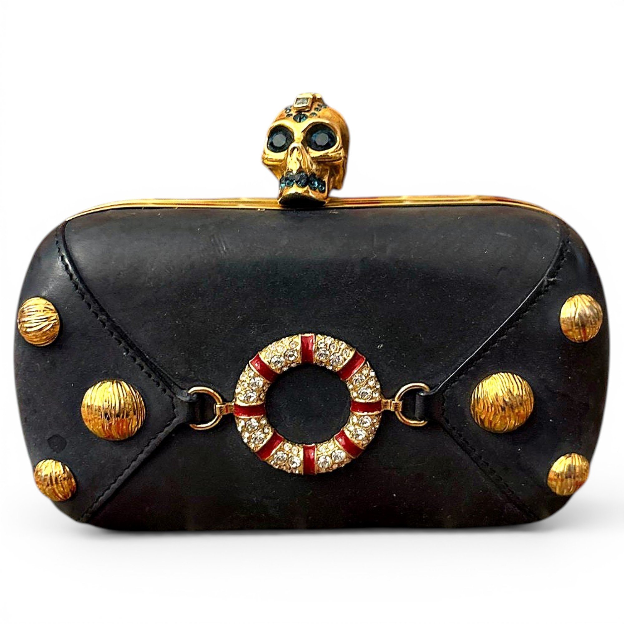 Alexander McQueen Skull leather clutch bag