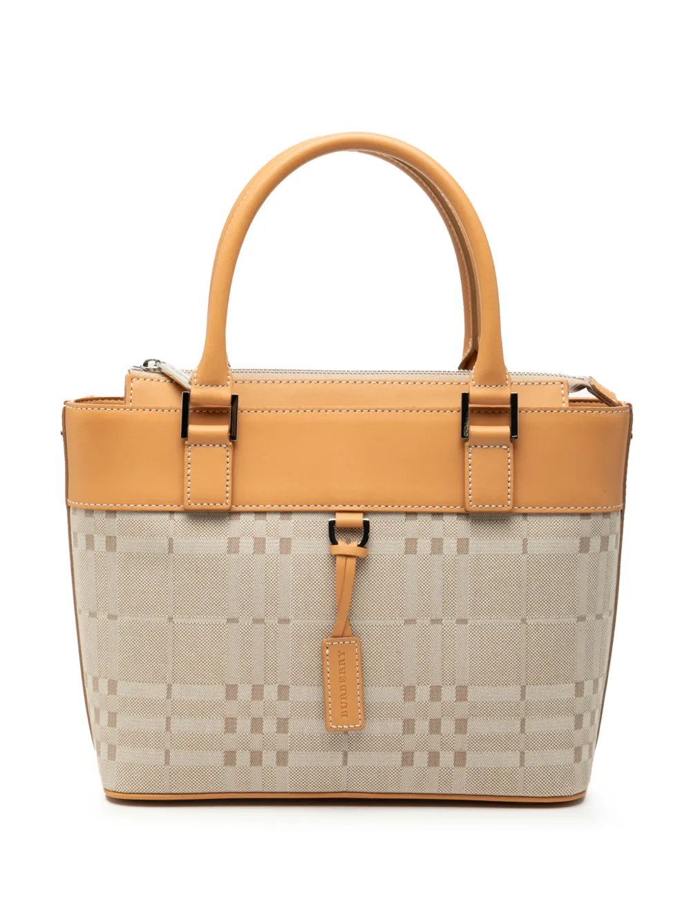 2000-2017 Leather Trimmed Tonal Check Canvas handbag