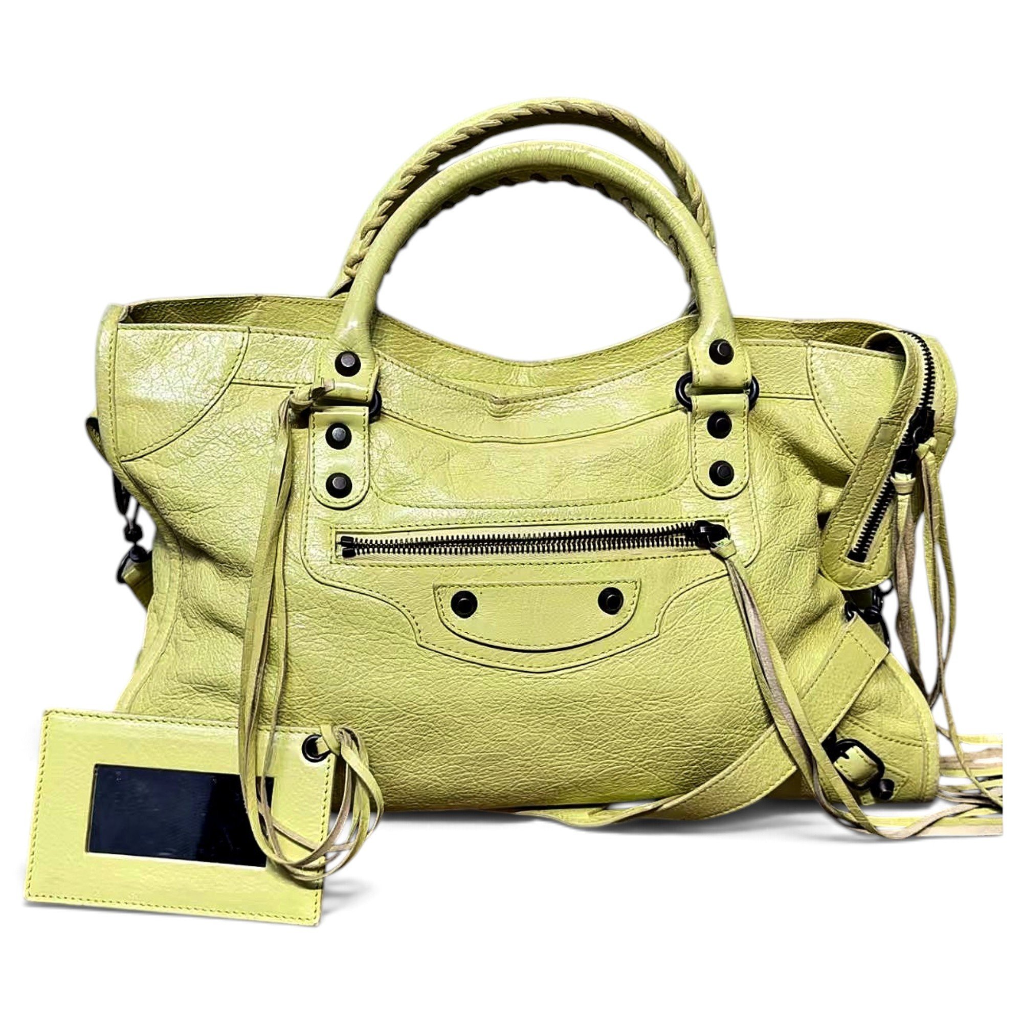 City leather handbag