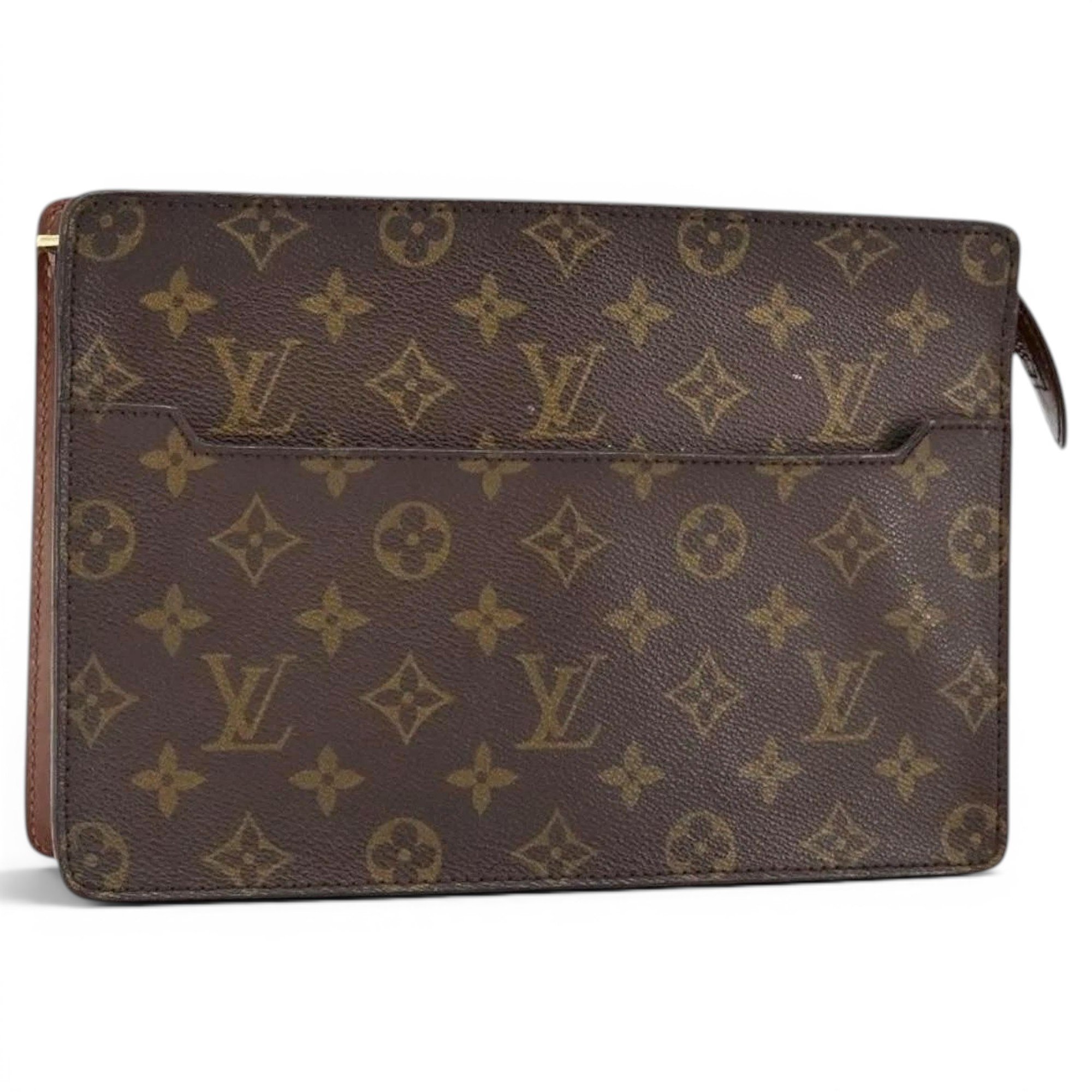 Leather clutch bag