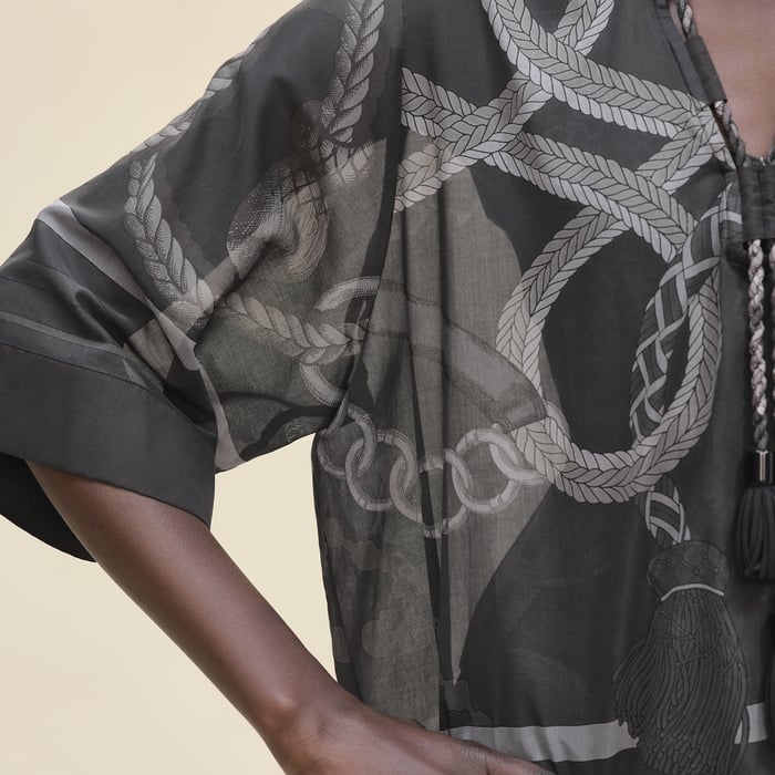 Gris Charbon "Palefroi Remix" Maxi Beach Blouse