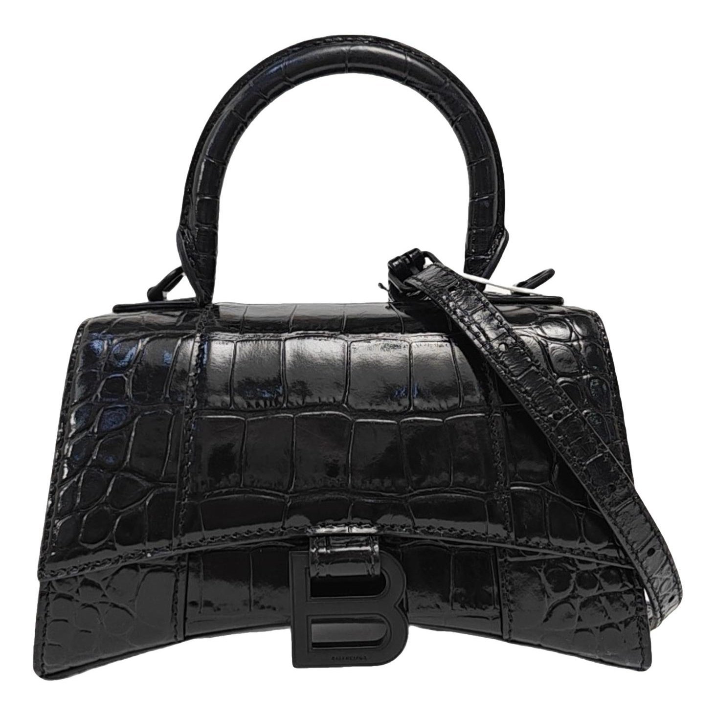 Hourglass leather handbag