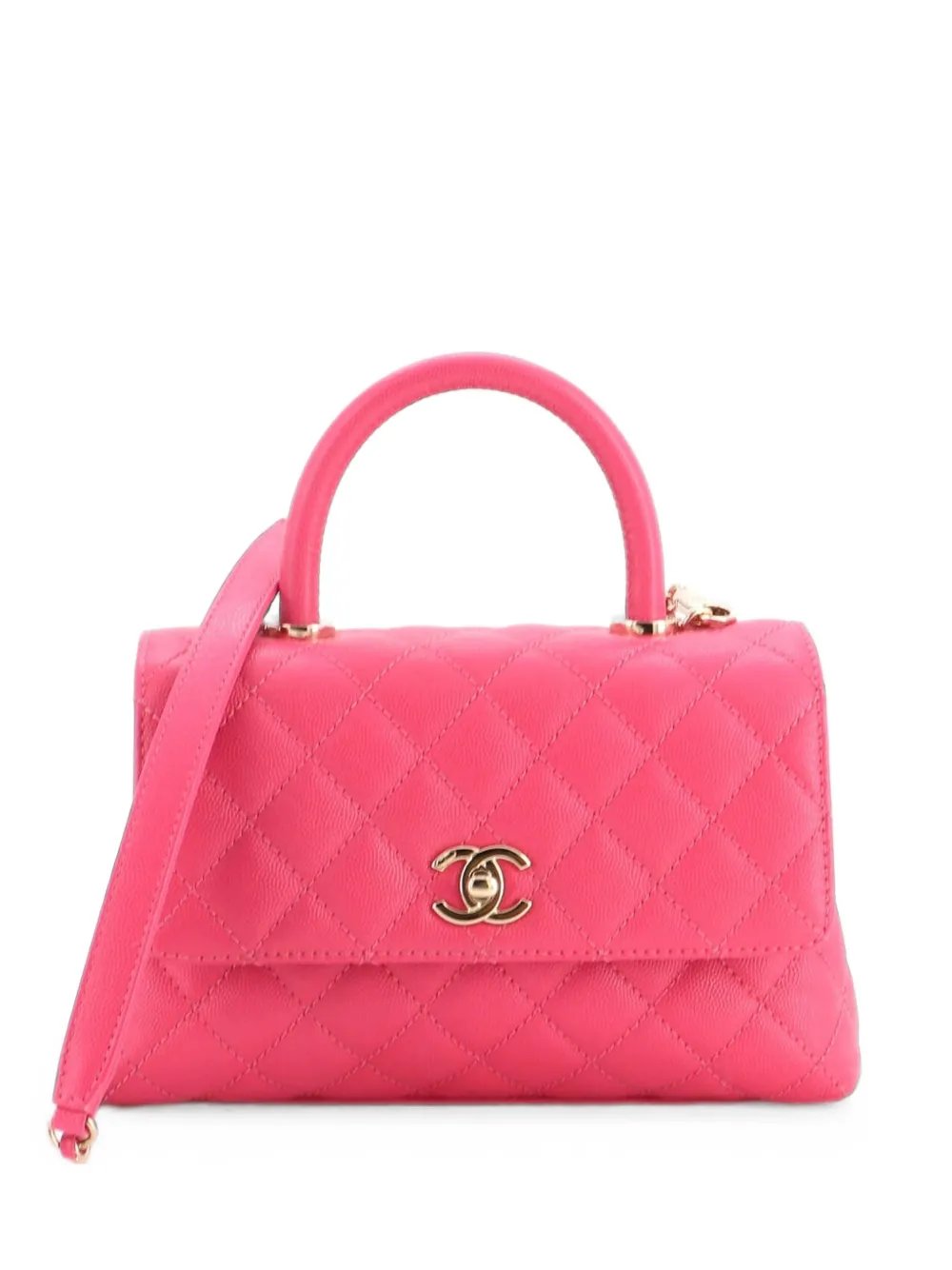 Coco Top Handle Bag Quilted Caviar Mini satchel