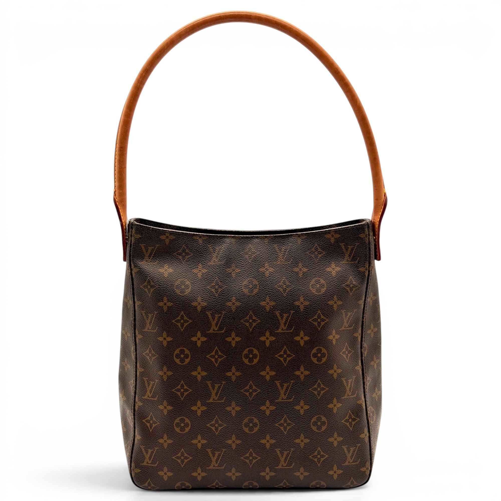 Looping leather handbag
