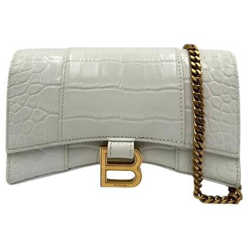 Hourglass leather crossbody bag