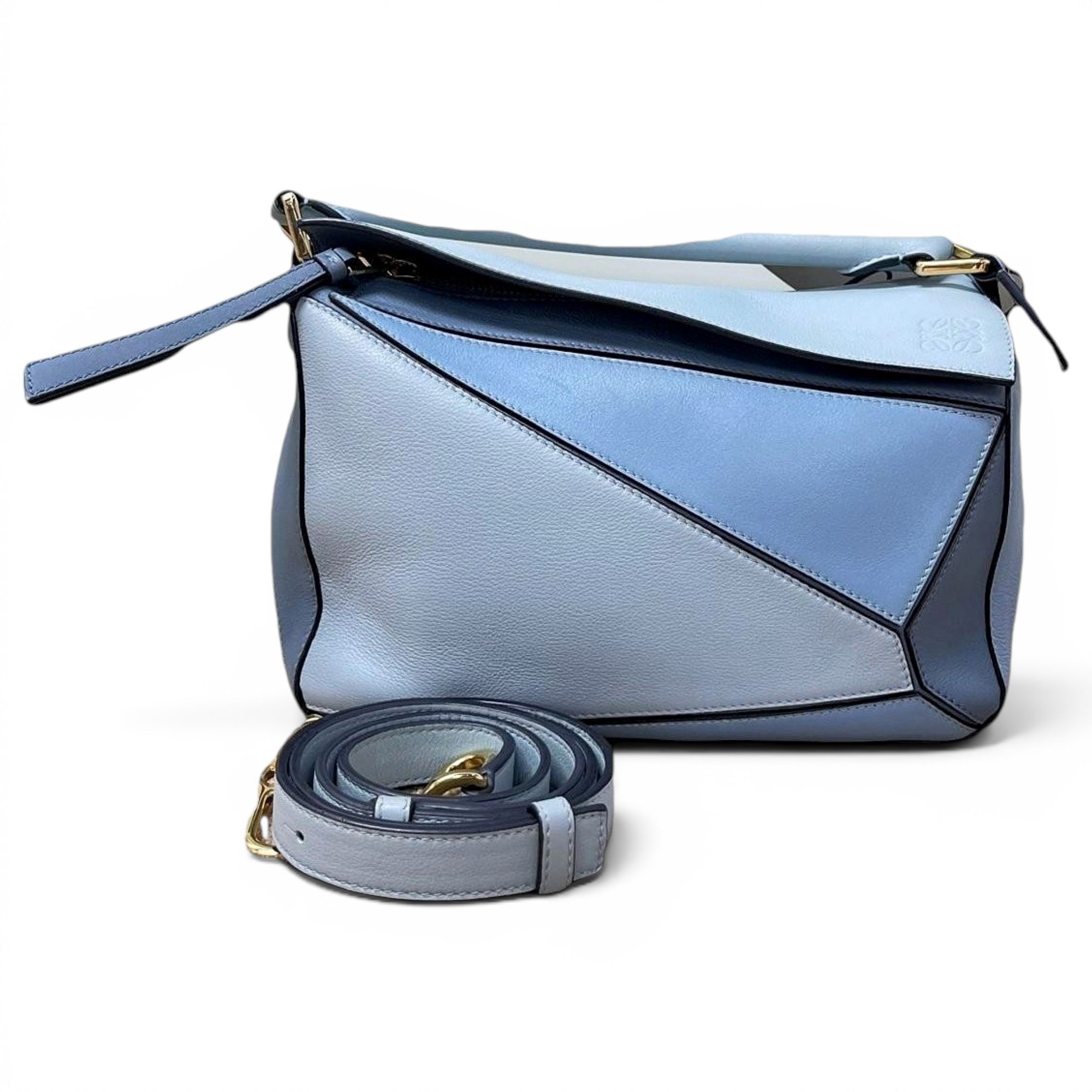 Puzzle leather handbag