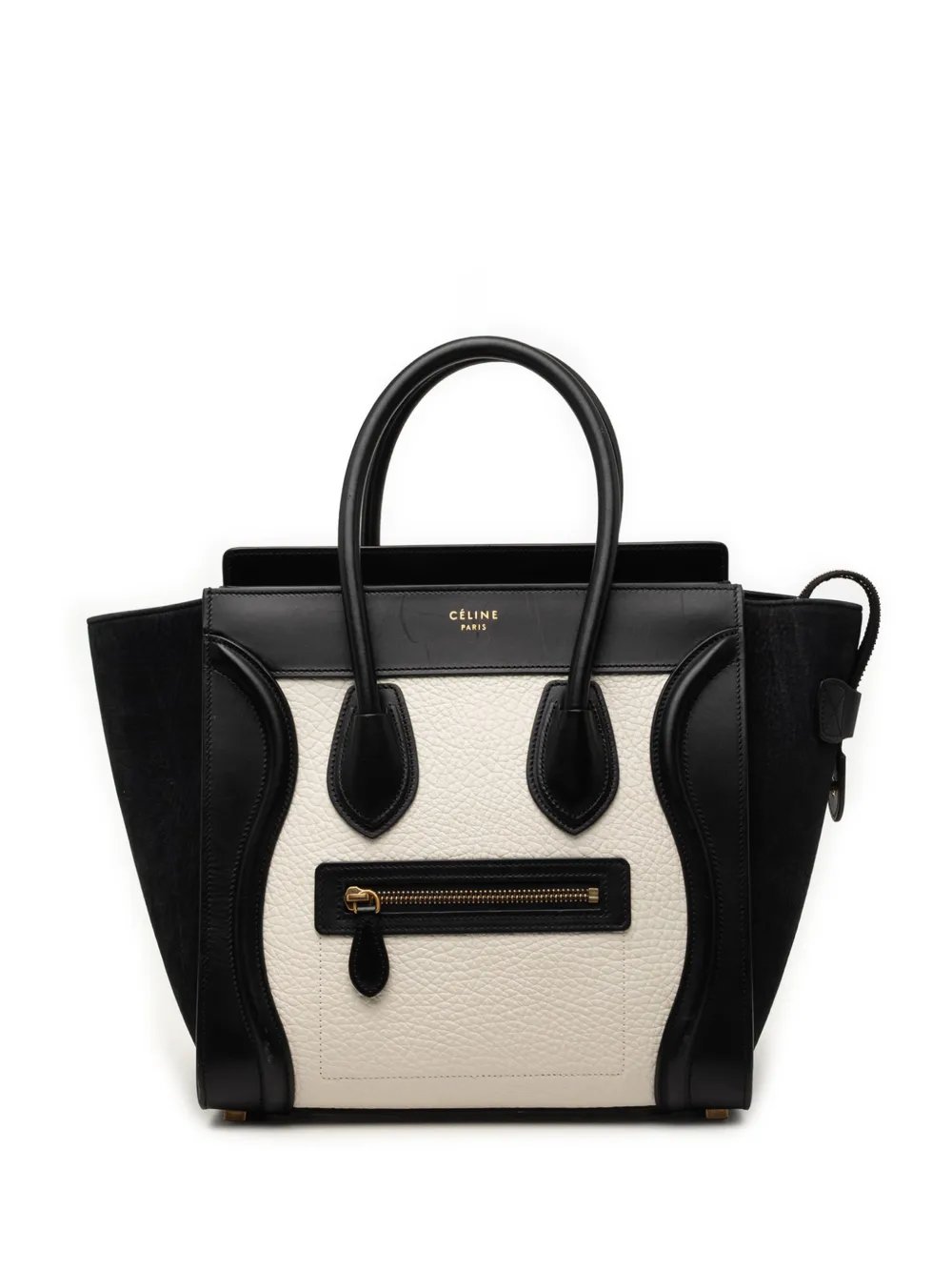2015 Micro Bicolor Nubuck and Drummed Calfskin Luggage tote bag