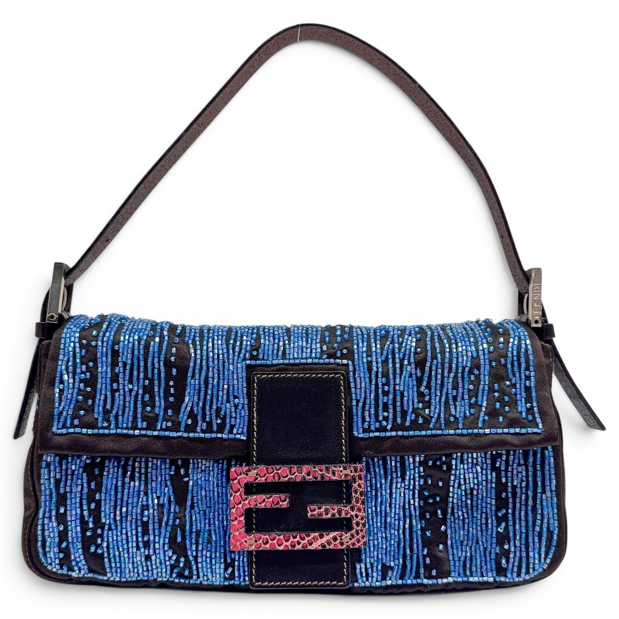 Baguette silk handbag