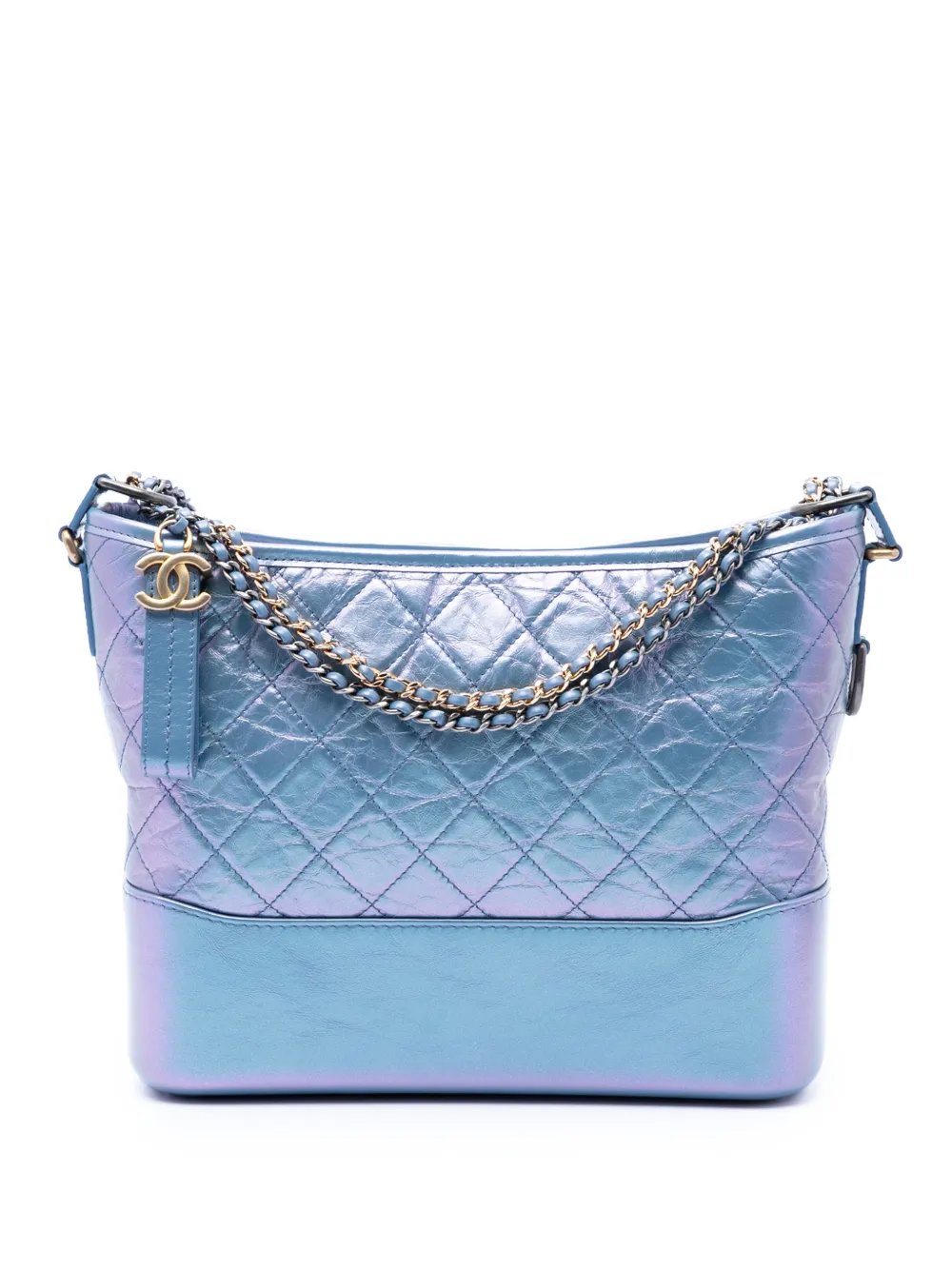2019 Medium Quilted Iridescent Lambskin and Calfskin Gabrielle Hobo crossbody bag