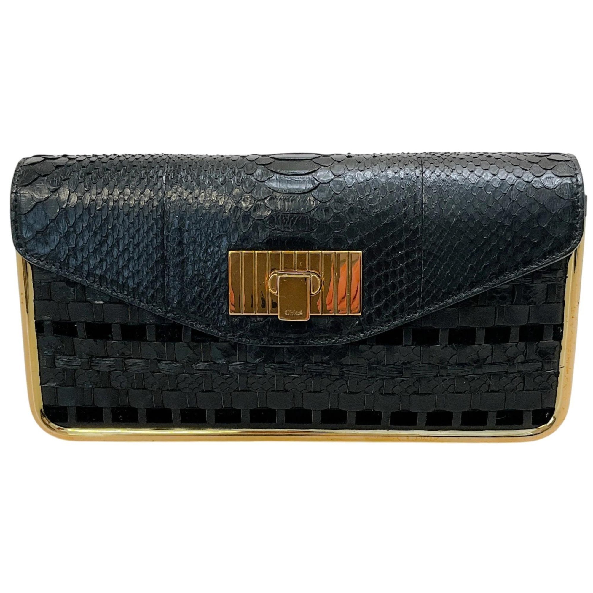 Leather clutch bag