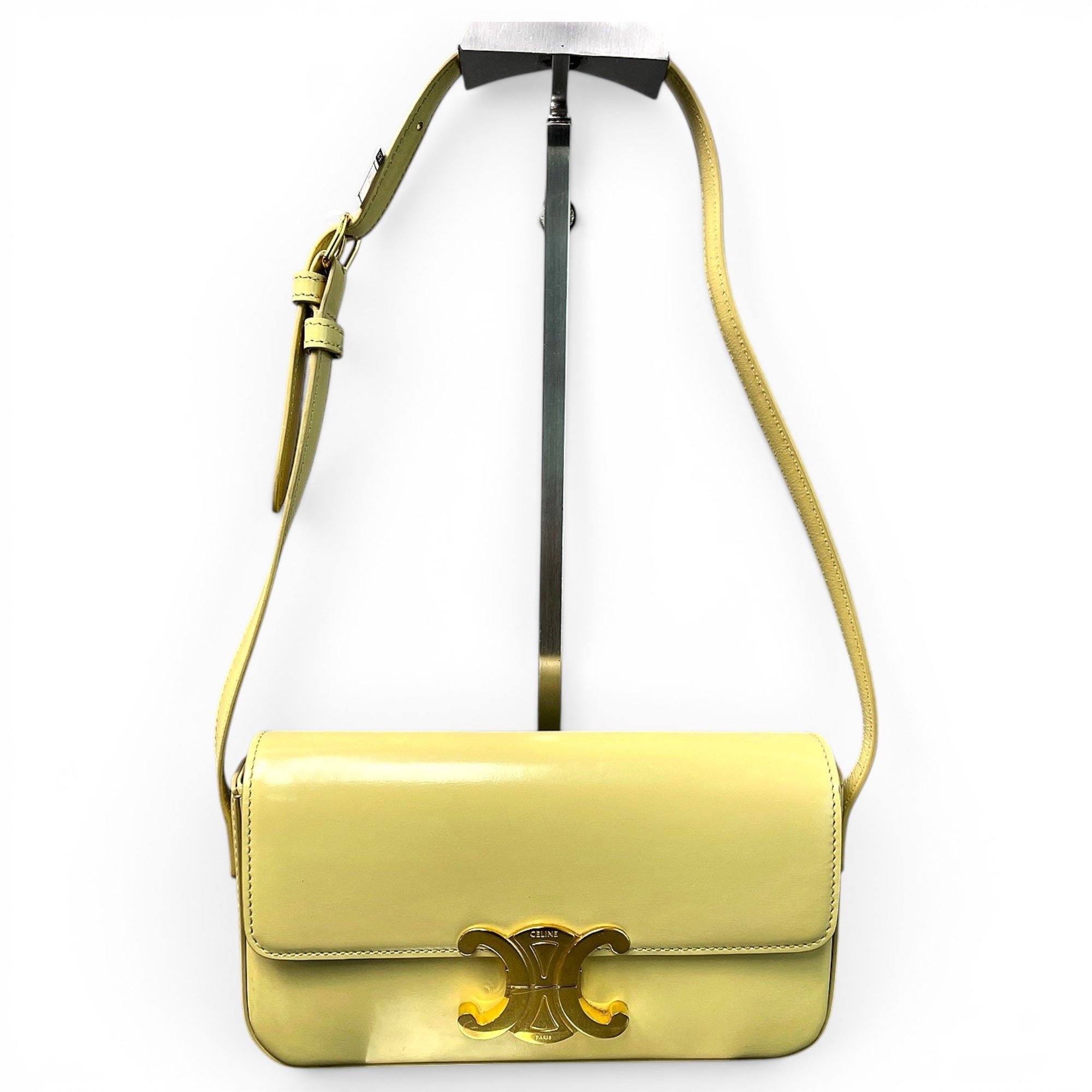 Triomphe chain leather handbag