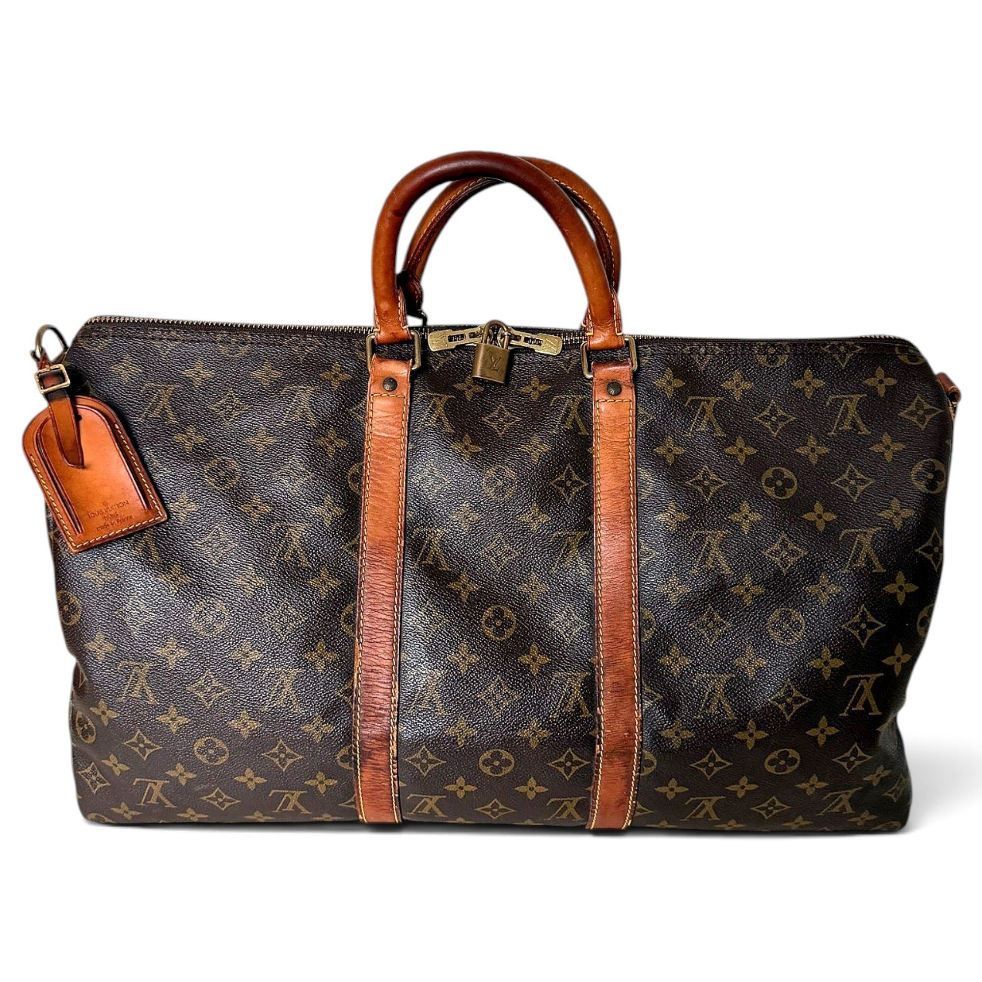 Keepall leather travel bag