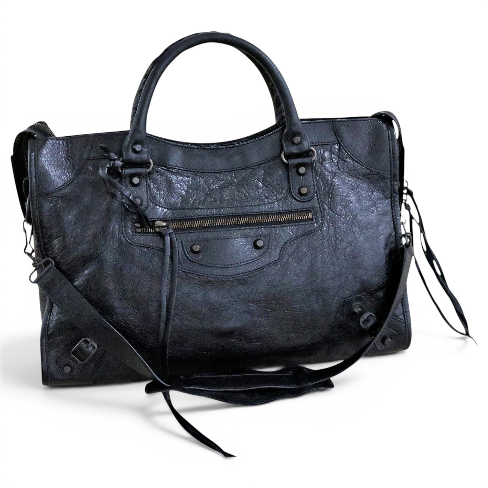 City leather handbag