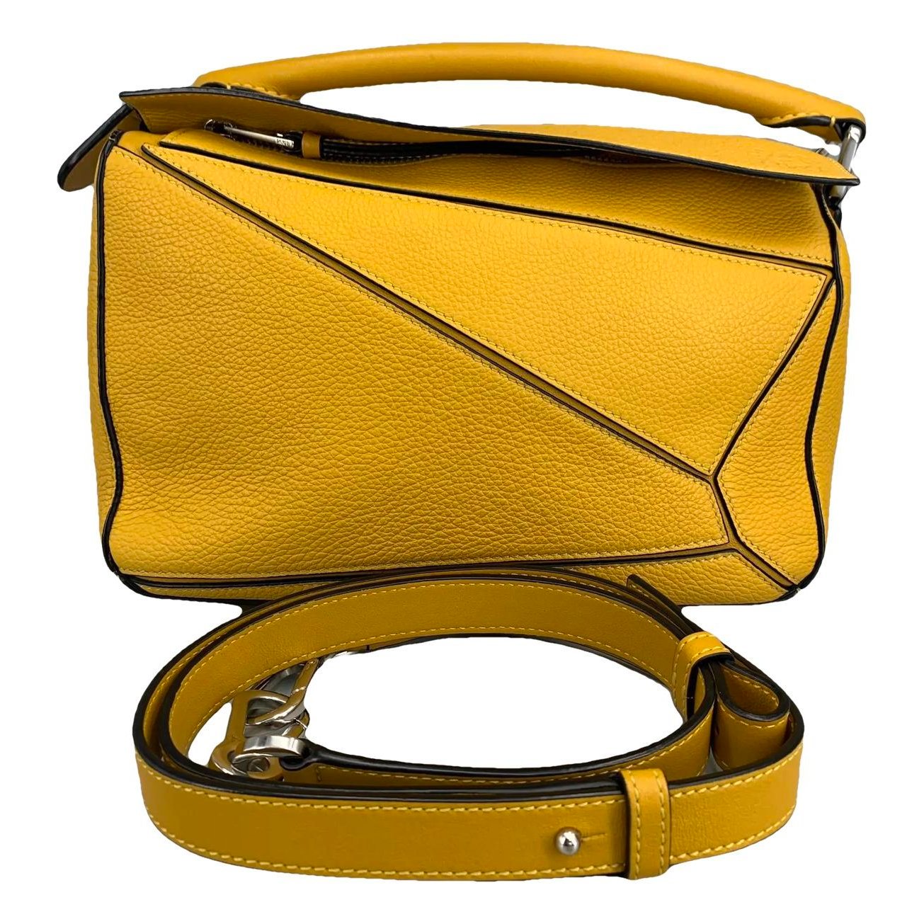 Puzzle leather handbag