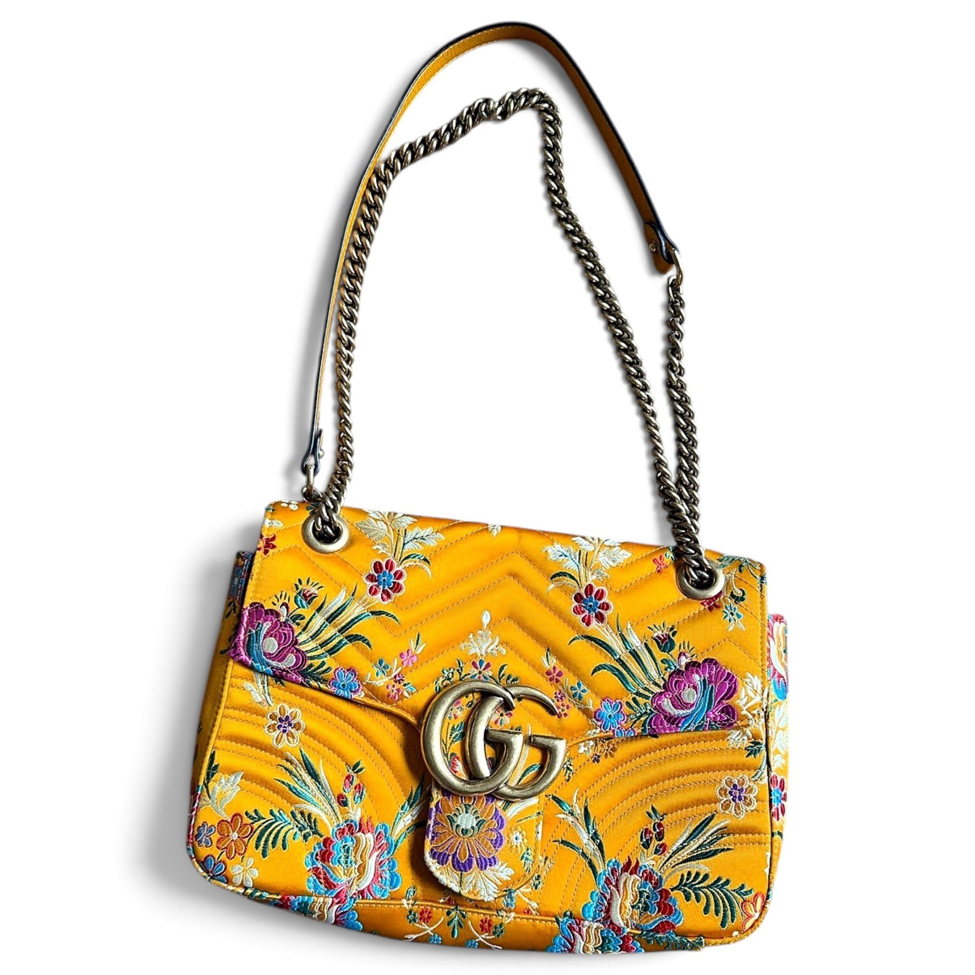 GG Marmont Flap silk handbag