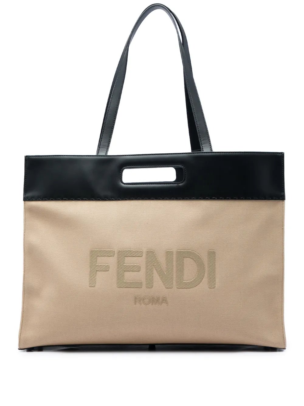 2010-2026 Canvas Logo Cut Out Handle Shopper Tote satchel