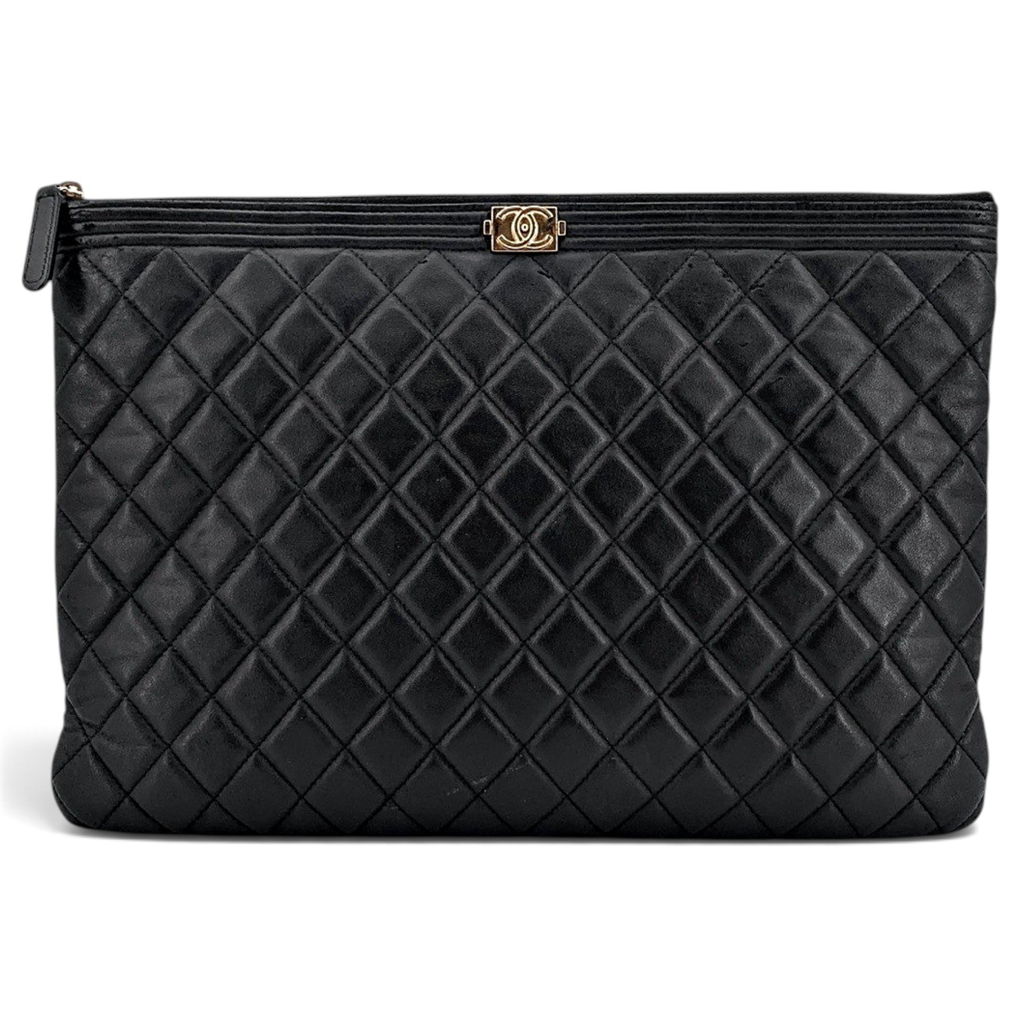 Leather clutch bag