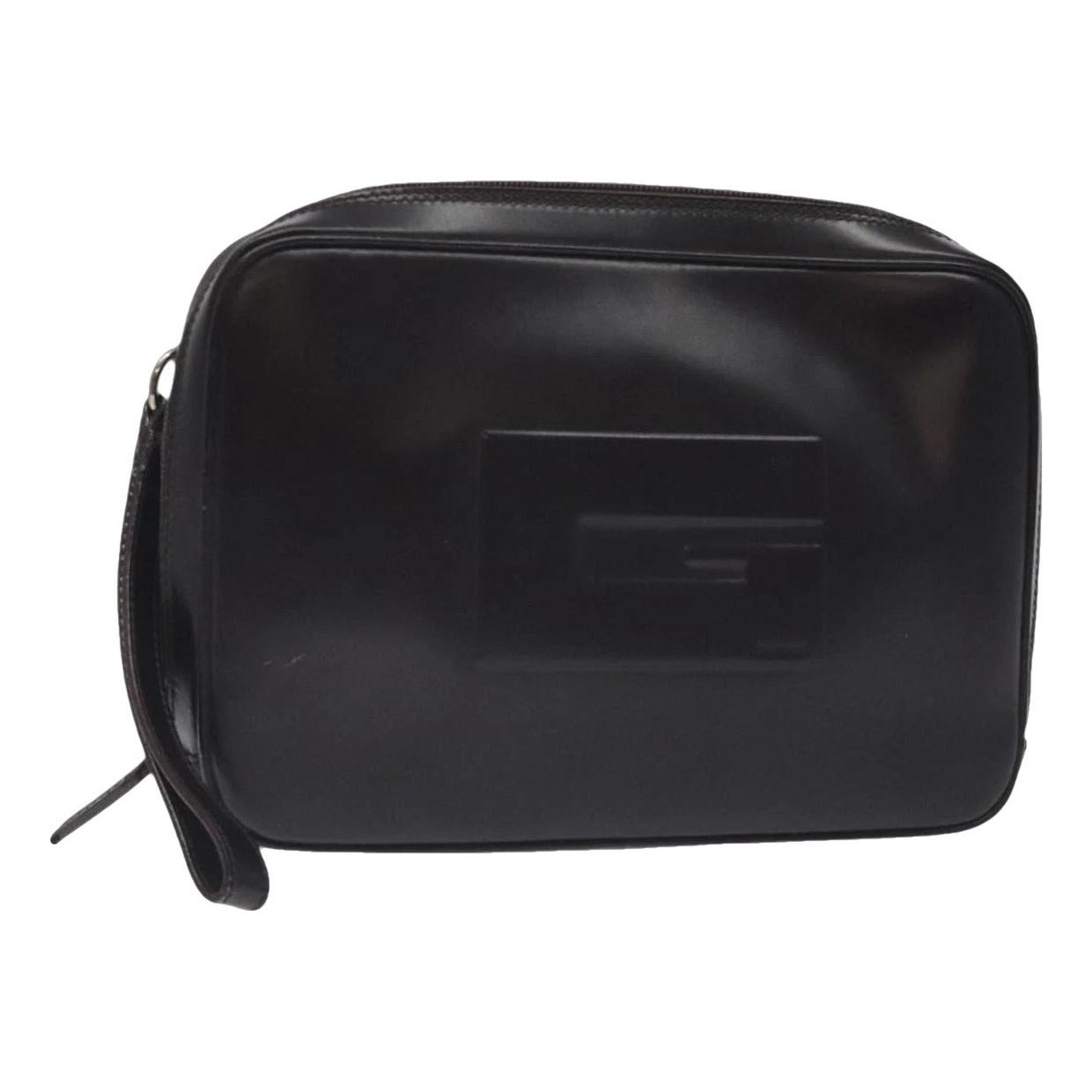 Leather clutch bag