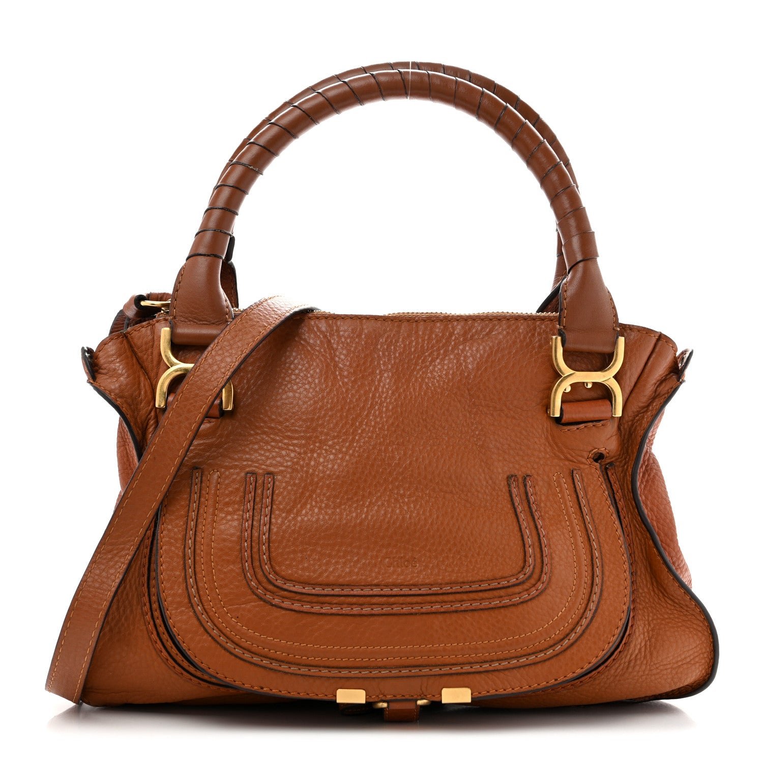 Chloe Calfskin Medium Marcie Satchel Tan
