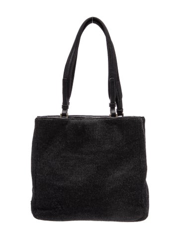 Enameled Metal Triangle Tessuto Woven Tote Small