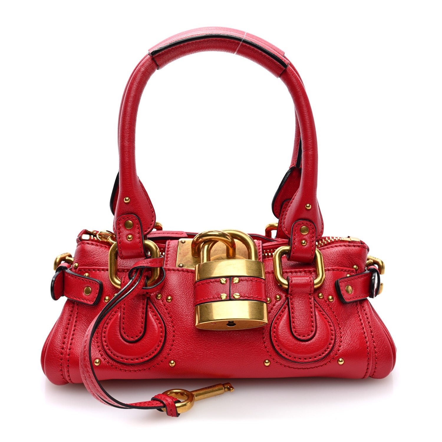 Chloe Grained Buffalo Small Paddington Tulip Red