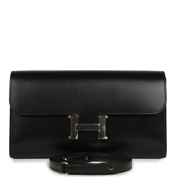 Hermes Hermes Constance Wallet To Go Black Box Palladium Hardware