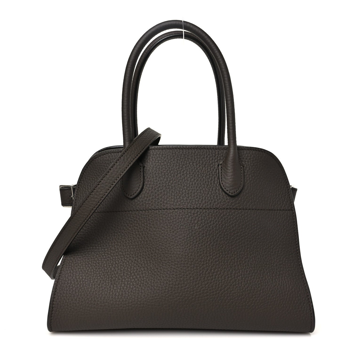 The Row Grained Calfskin Soft Margaux 10 Bag Deep Brown