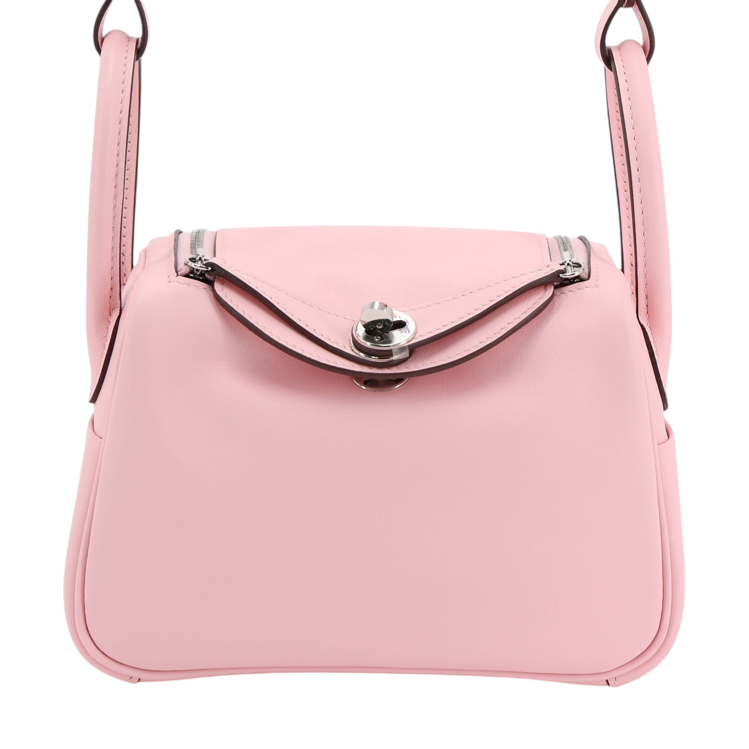 Unused ( Rank NS ) HERMÈS Mini Lindy Rose Sakura (3Q) Swift Palladium hardware B (2023)