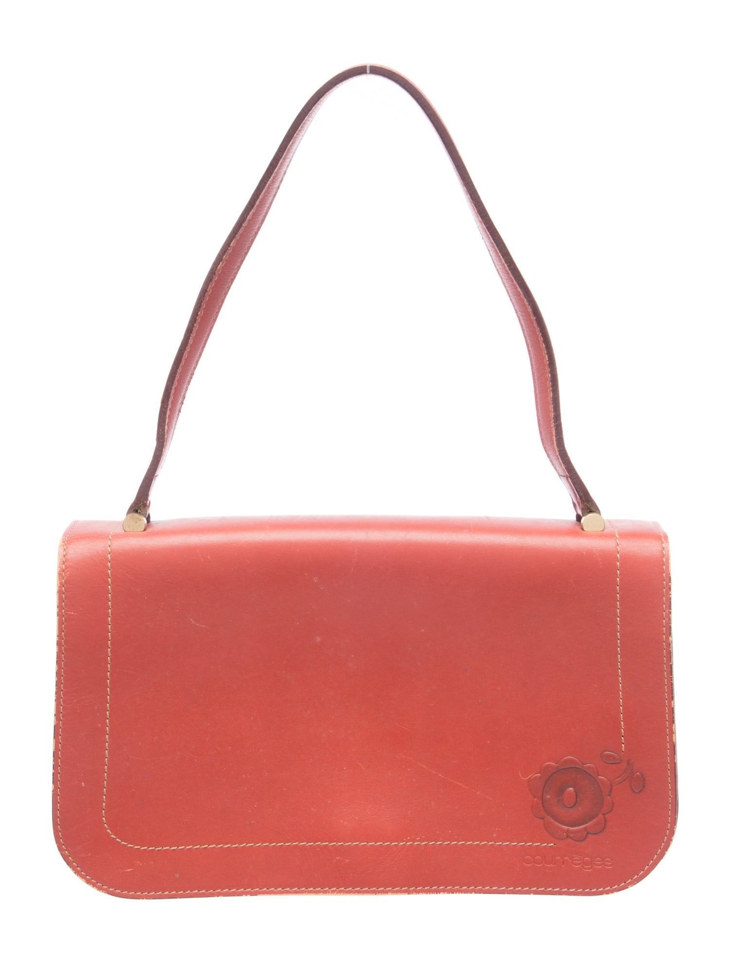 Courreges Leather Top Handle Bag