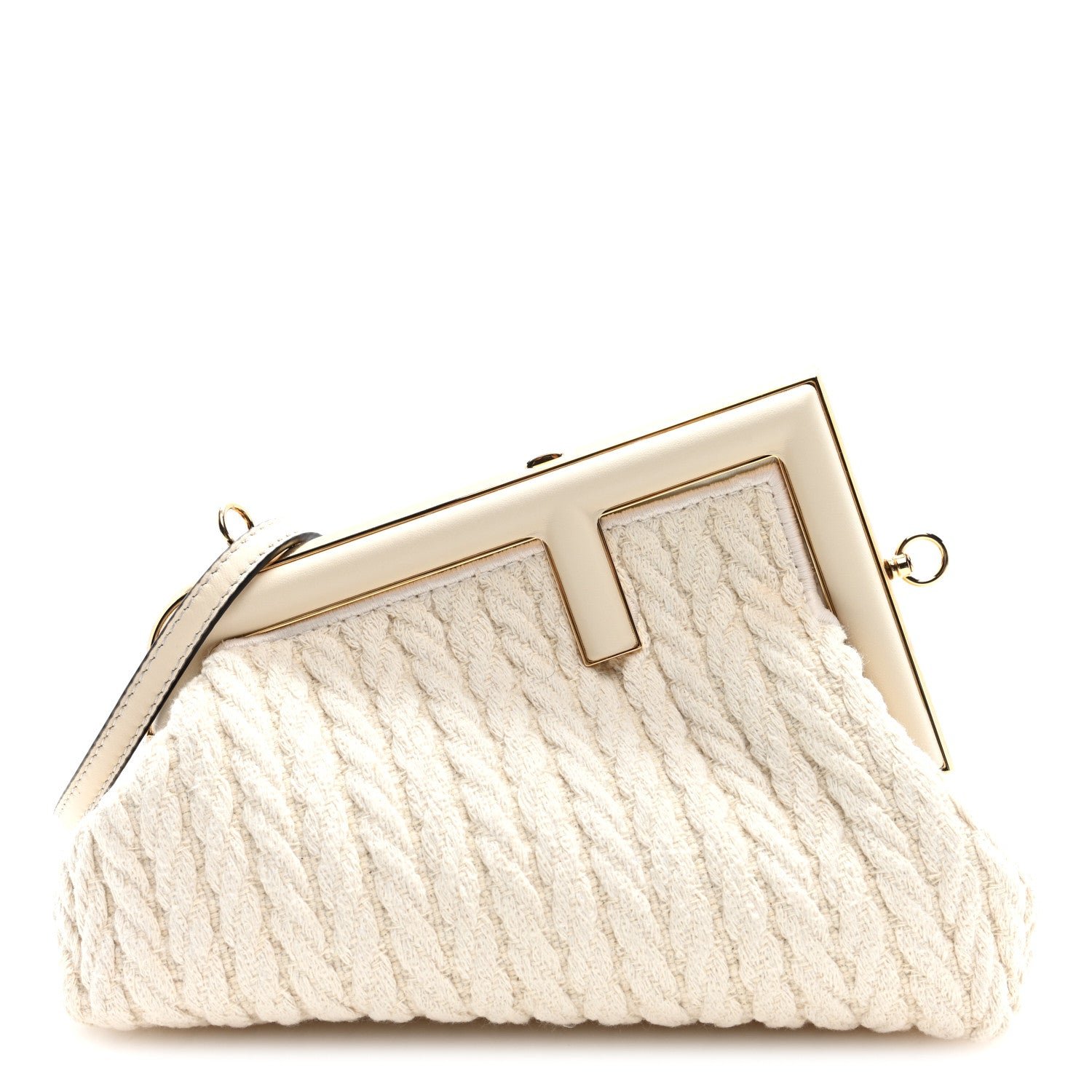 Fendi Lambskin Tessuto Treccia Small Fendi First Grezzo