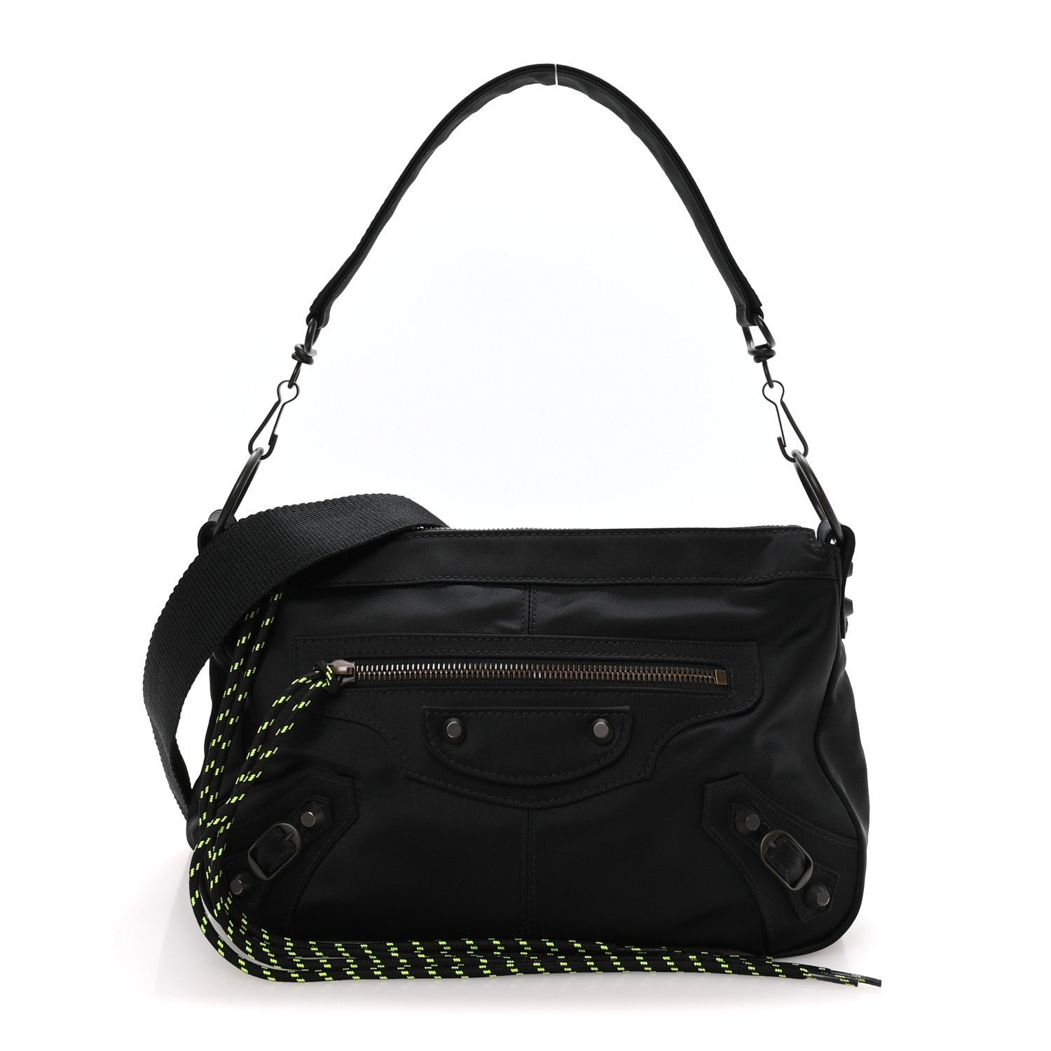 Balenciaga Nylon Classic Hardware Small Le City Moto Black