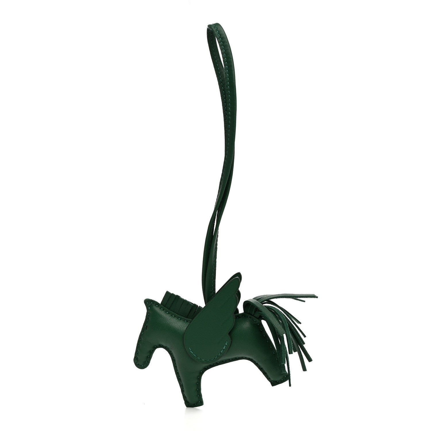 Hermes Milo Lambskin Grigri Rodeo Pegase Horse Bag Charm PM Vert Moyen
